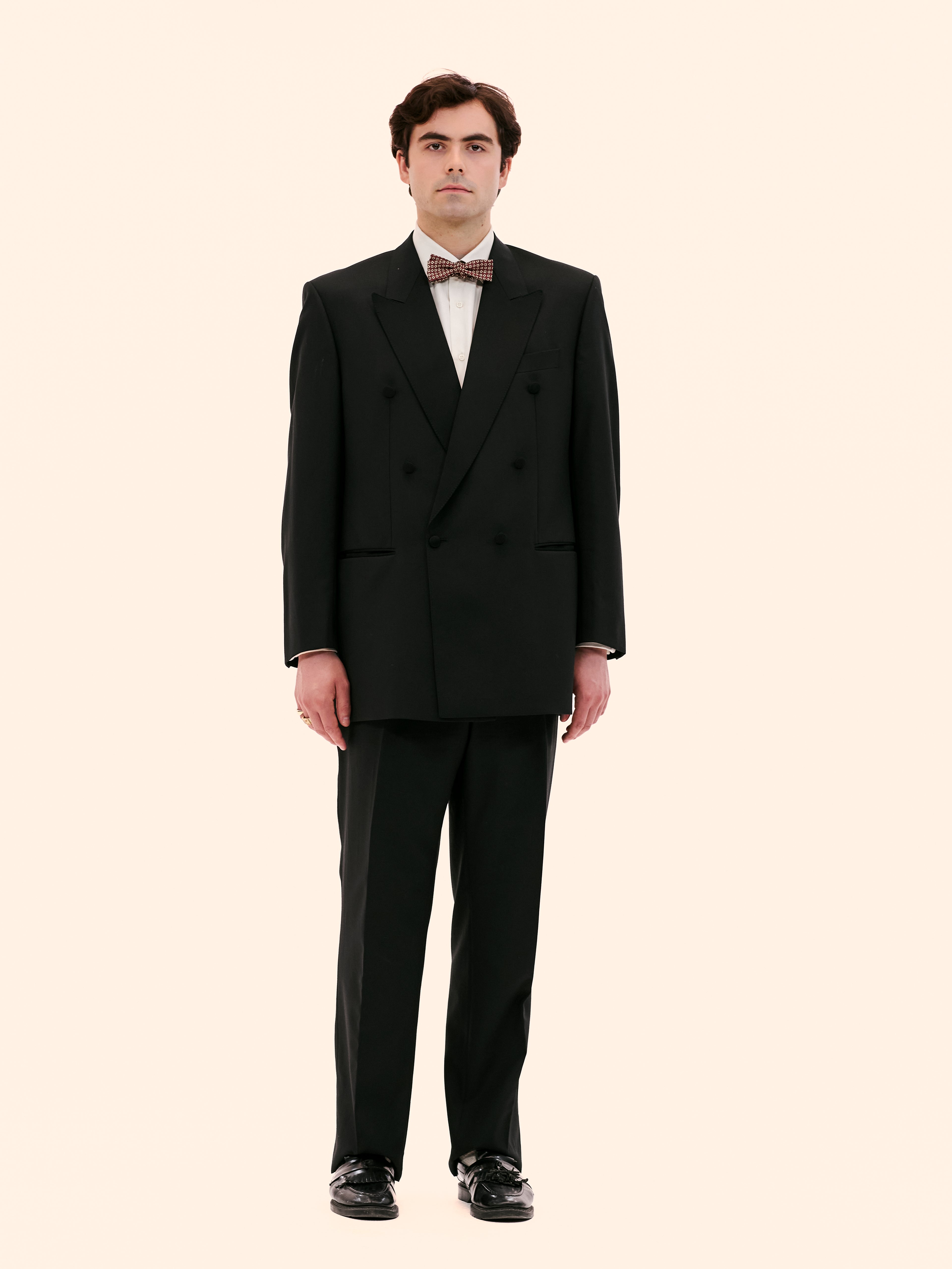 1980'S BAUMLER BLACK DOUBLE BREASTED DINNER SUIT
