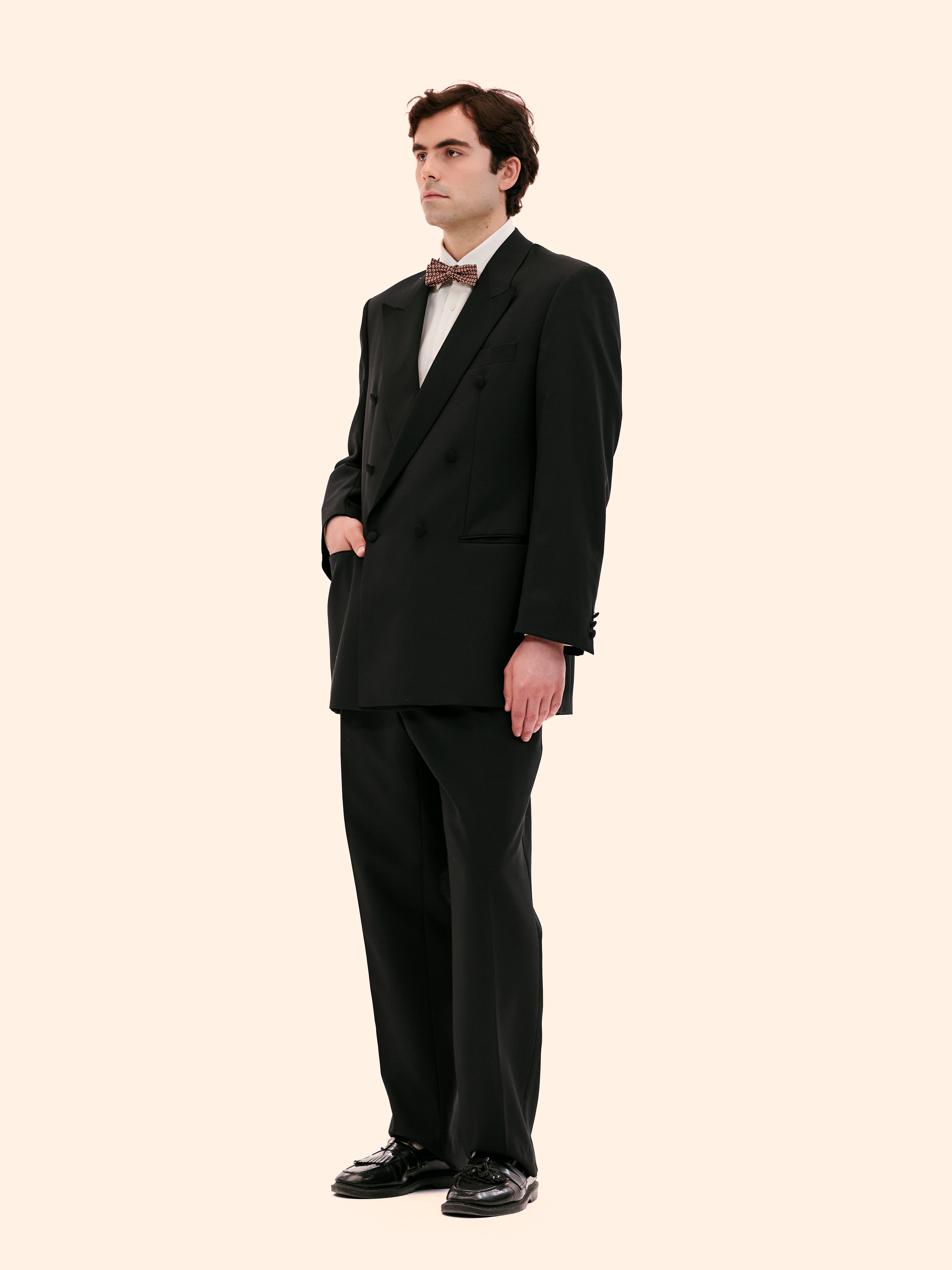 1980'S BAUMLER BLACK DOUBLE BREASTED DINNER SUIT