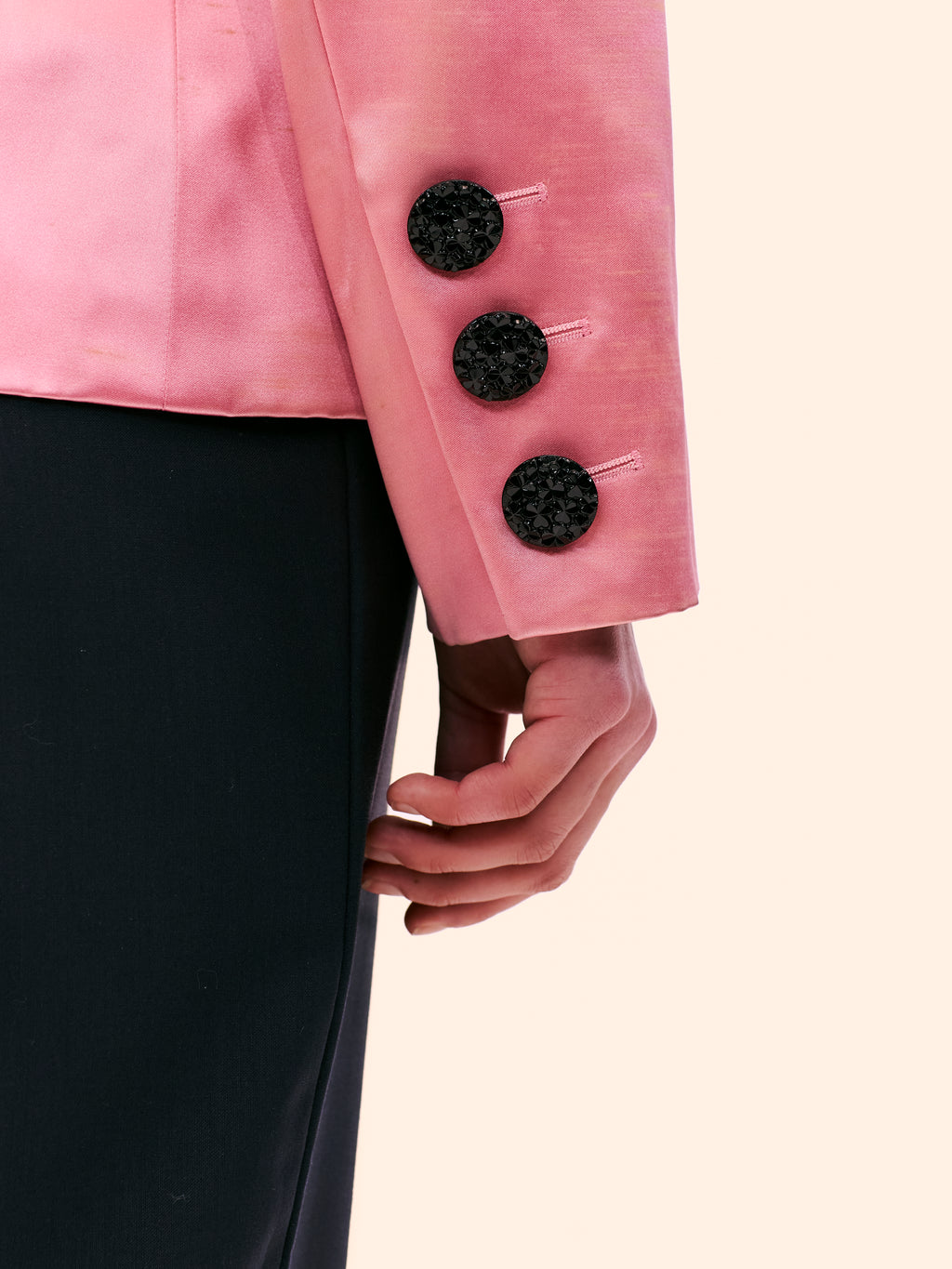 AW92-93 YVES SAINT LAURENT BABY PINK SATIN BLAZER