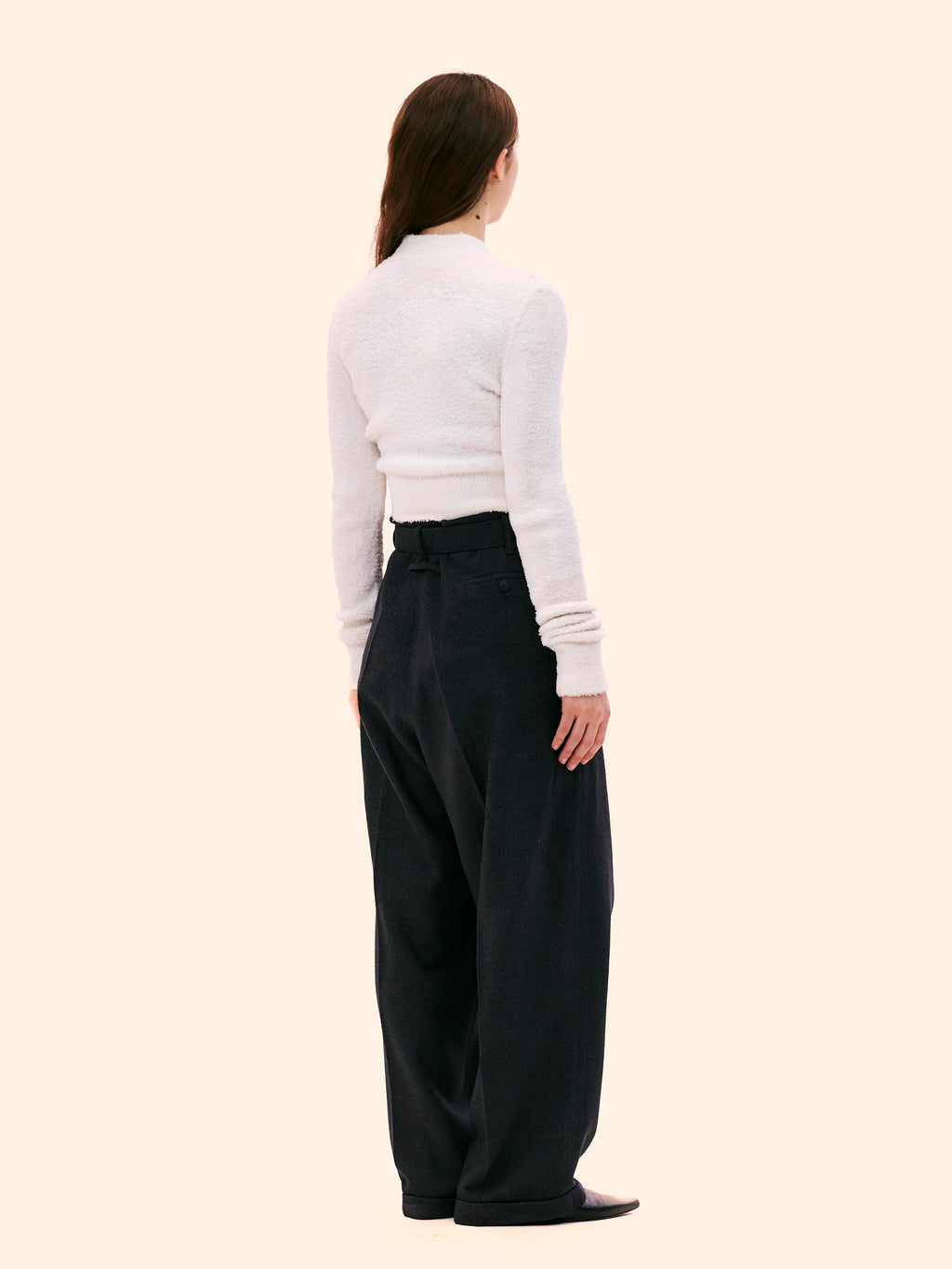 1989 ALAIA WHITE CROPPED CARDIGAN