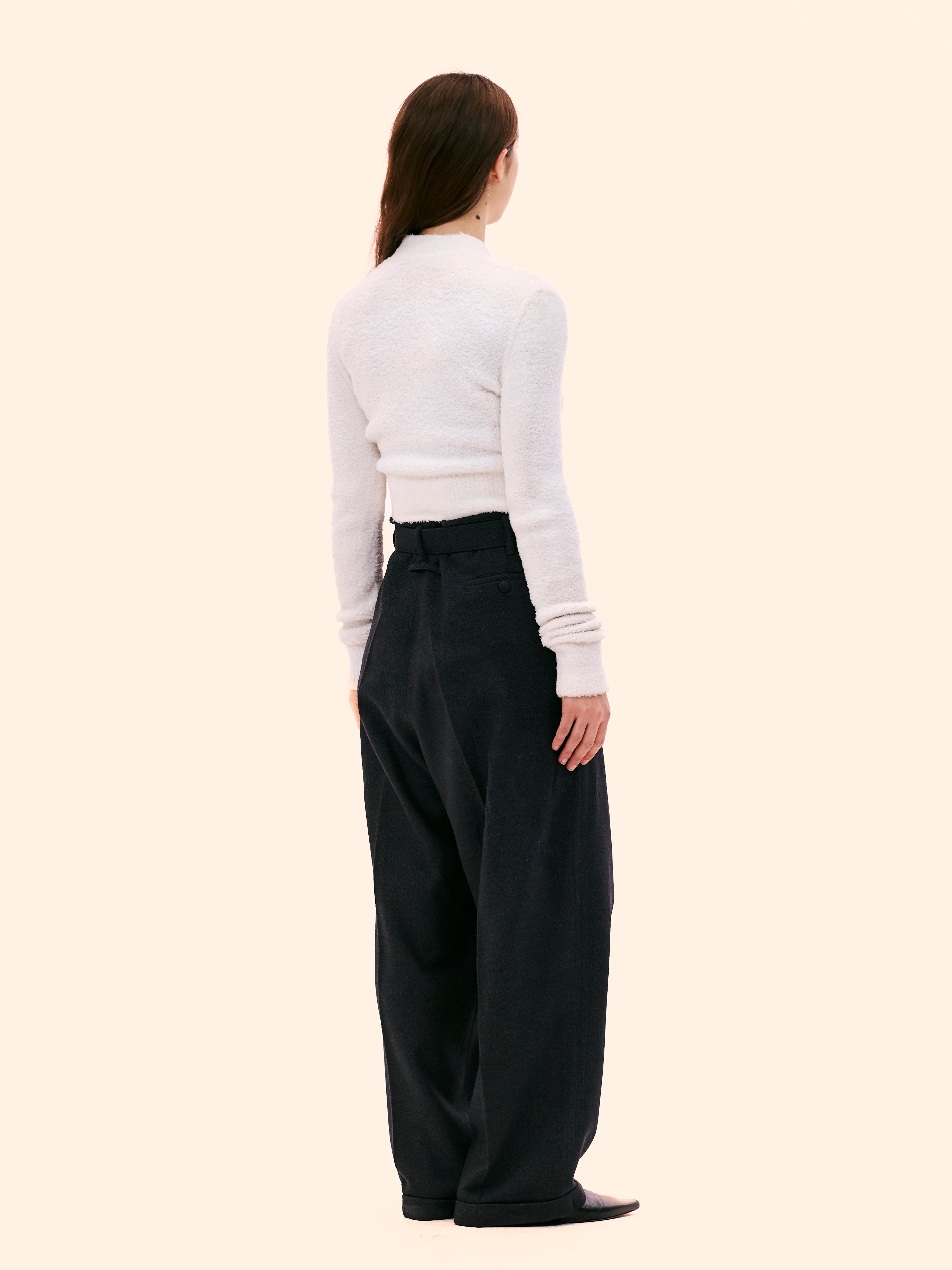 1989 ALAIA WHITE CROPPED CARDIGAN