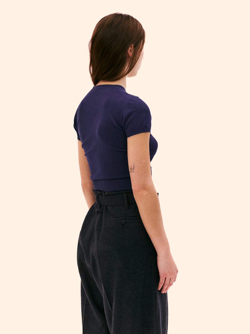 1989 ALAIA NAVY JERSEY TOP