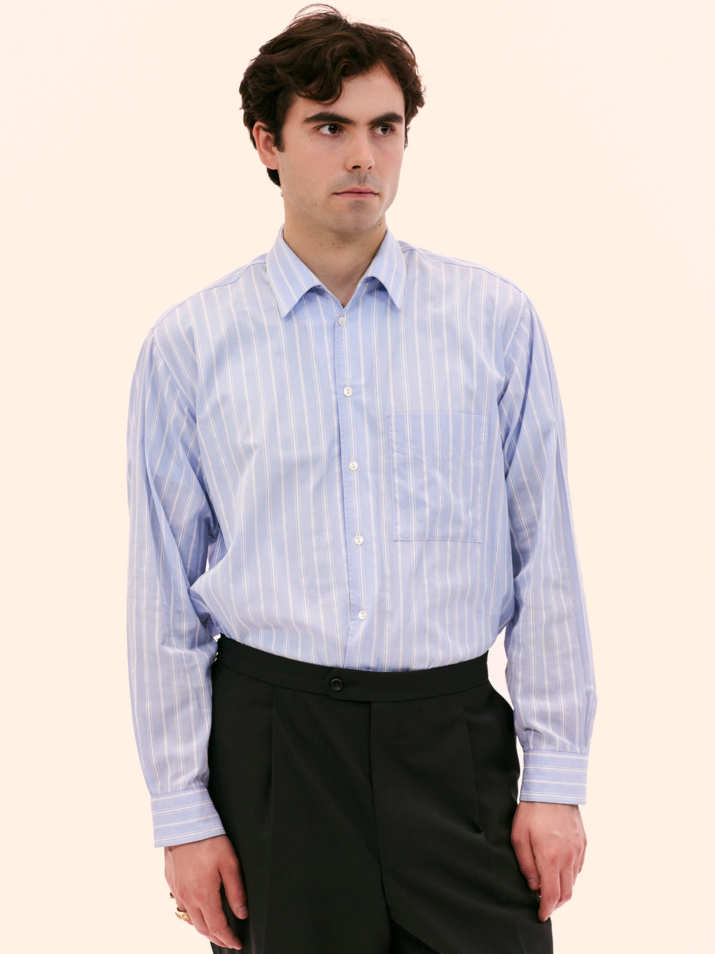 ANDRÉ GHÉKIÈRE STRIPED BLUE SHIRT