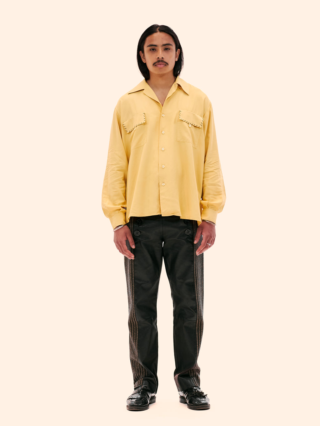 1950'S YELLOW DOUBLE POCKET SHIRT