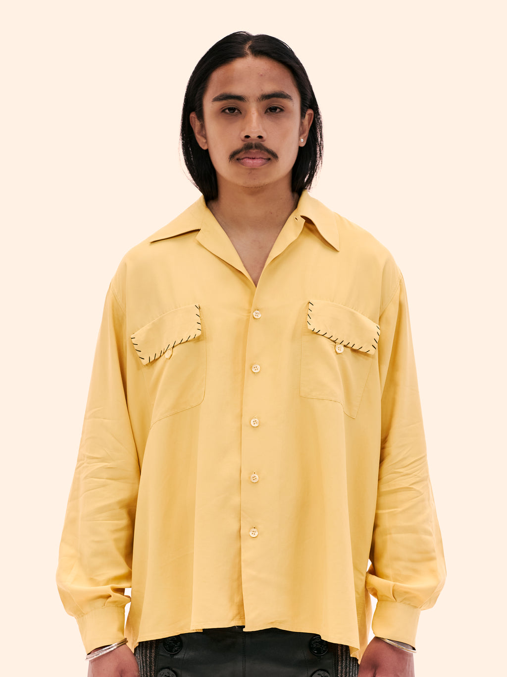 1950'S YELLOW DOUBLE POCKET SHIRT