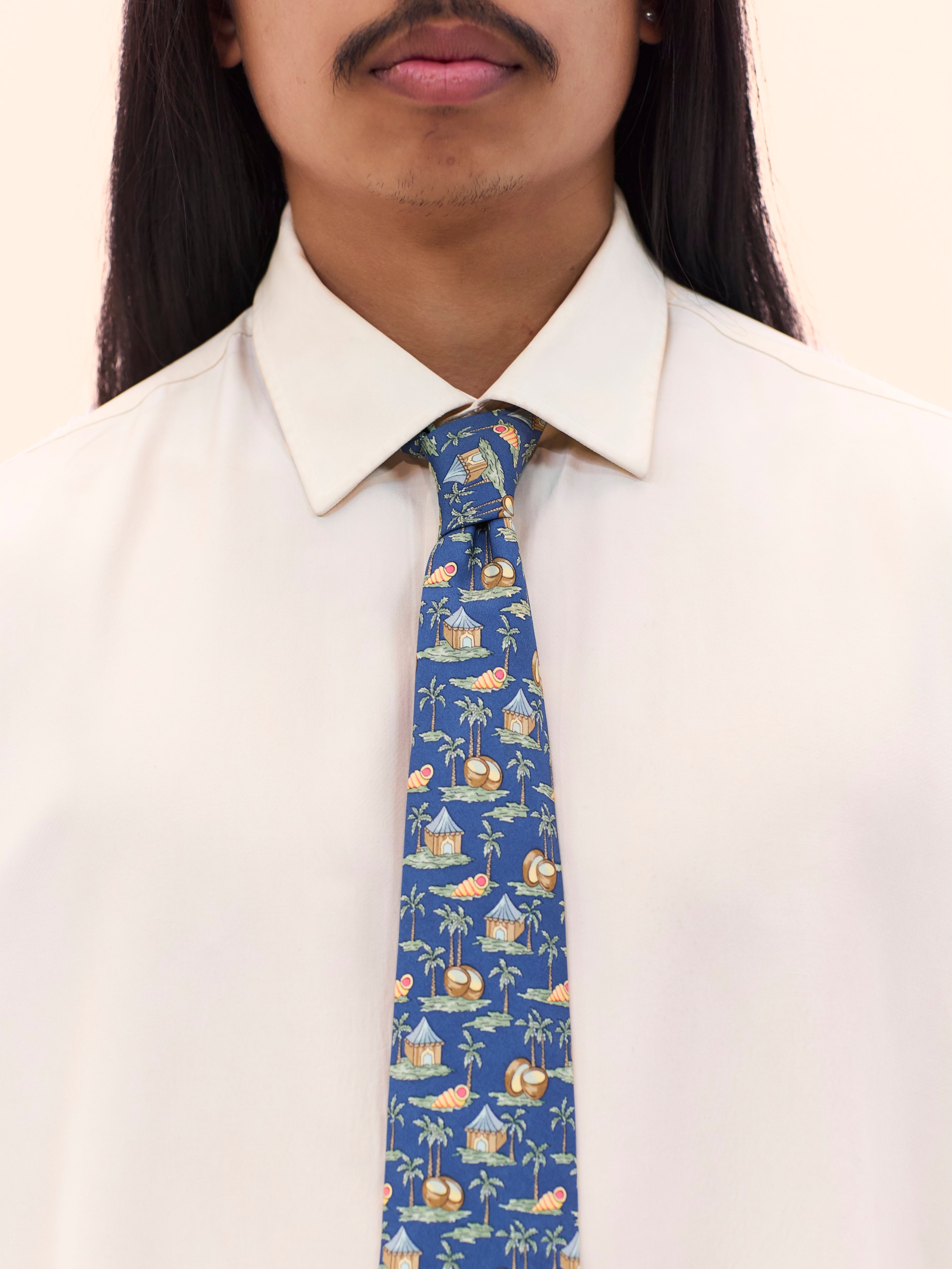 HERMES TROPICAL ISLAND TIE