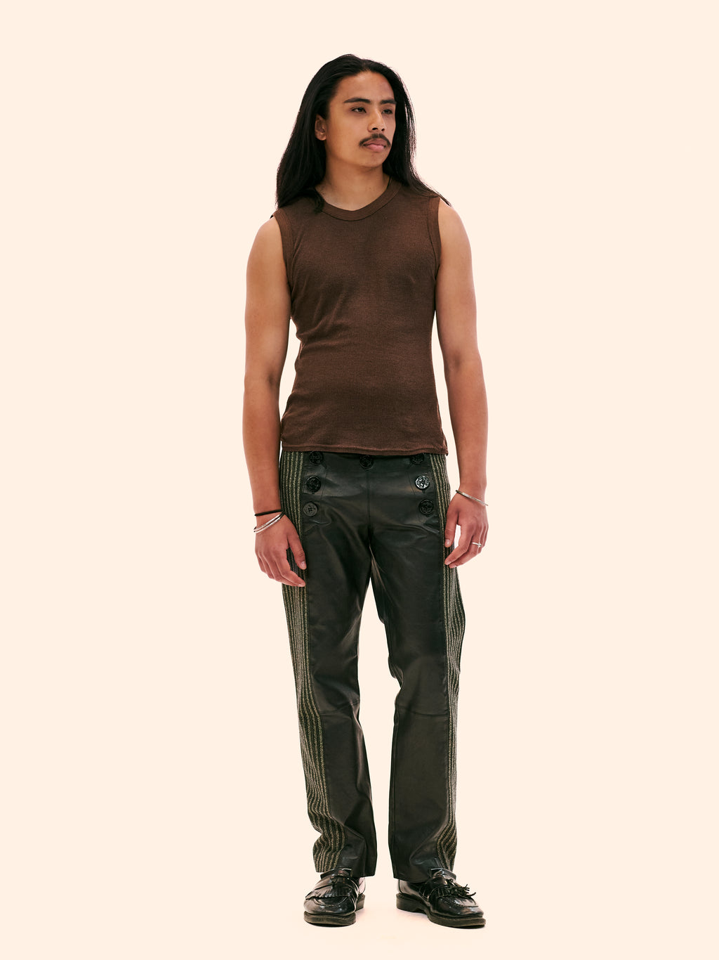 JEAN PAUL GAULTIER LEATHER SAILOR TROUSERS