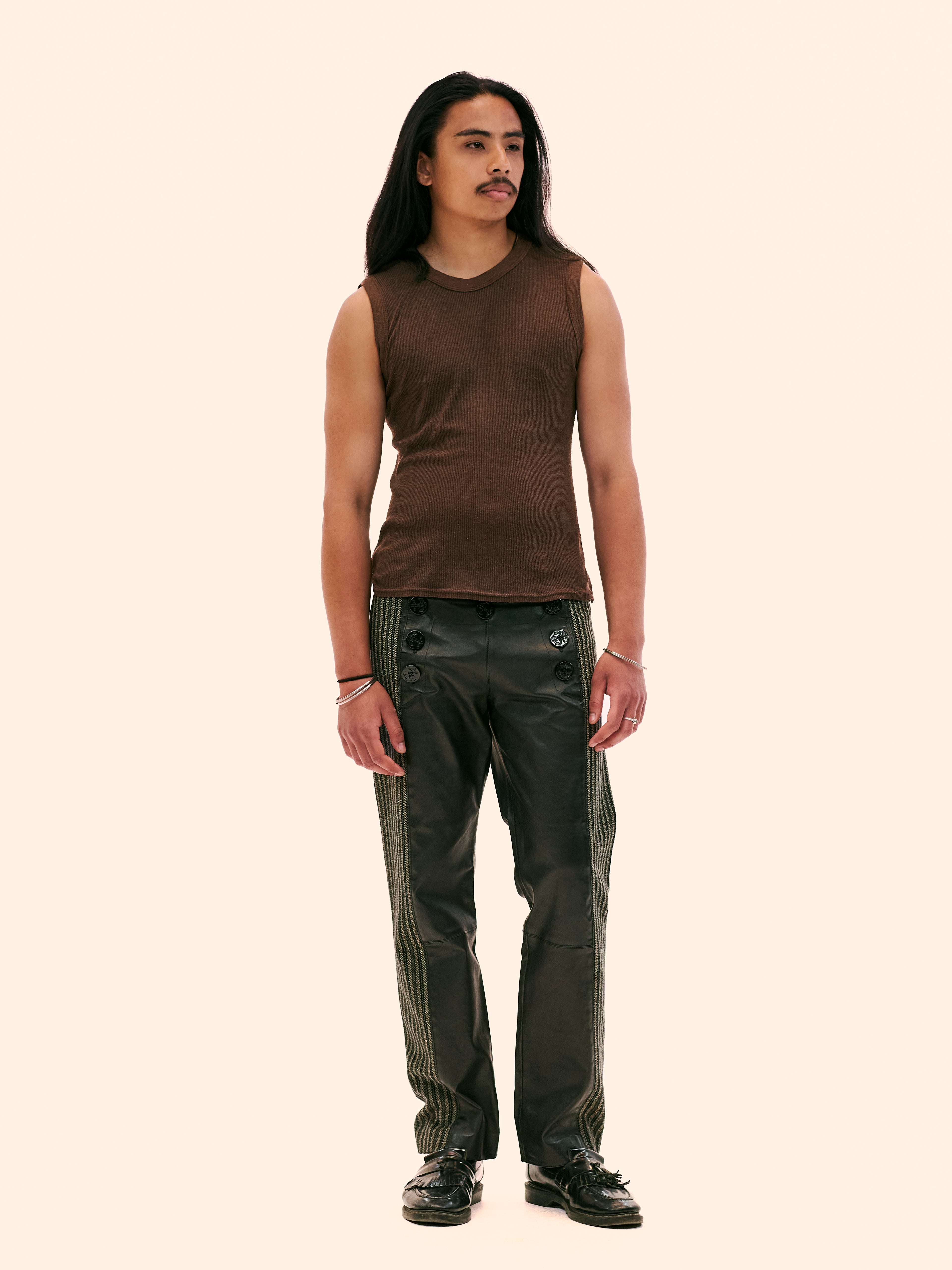 JEAN PAUL GAULTIER LEATHER SAILOR TROUSERS