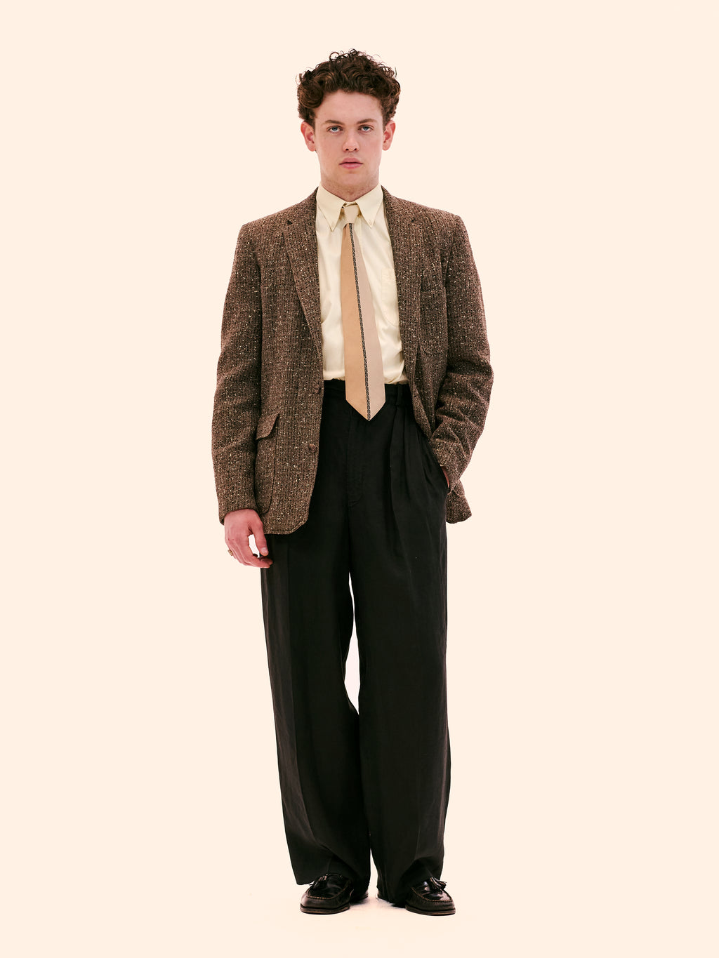 1950'S GENTRY'S BROWN AND GREY TWEED JACKET