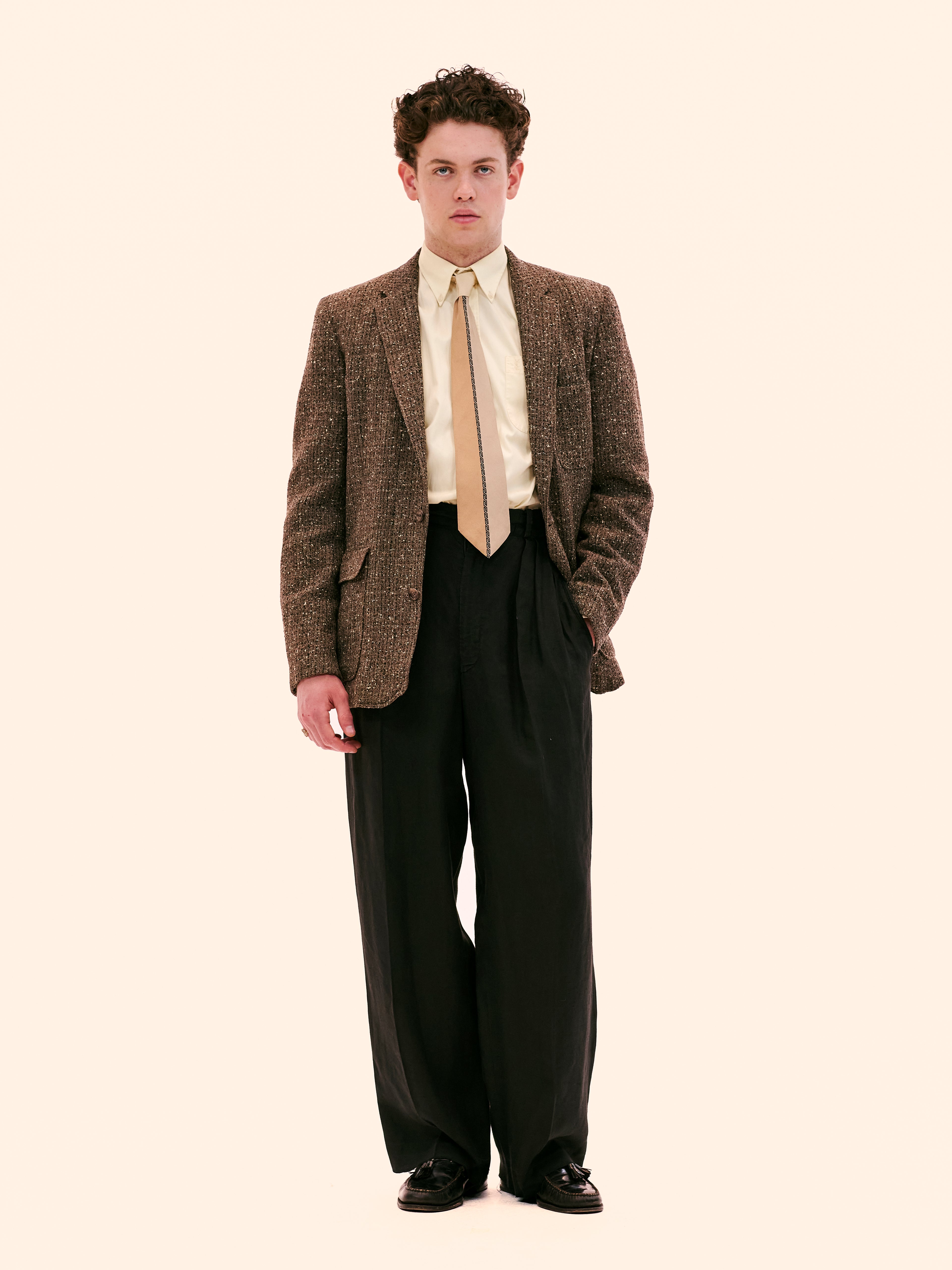 1950'S GENTRY'S BROWN AND GREY TWEED JACKET