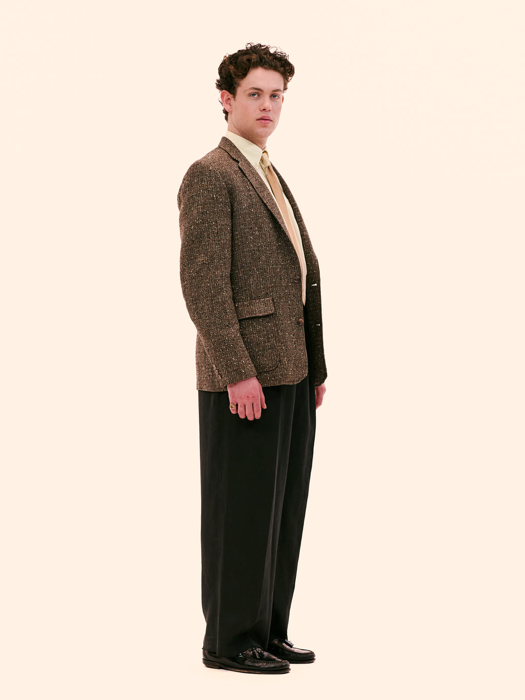 1950'S GENTRY'S BROWN AND GREY TWEED JACKET