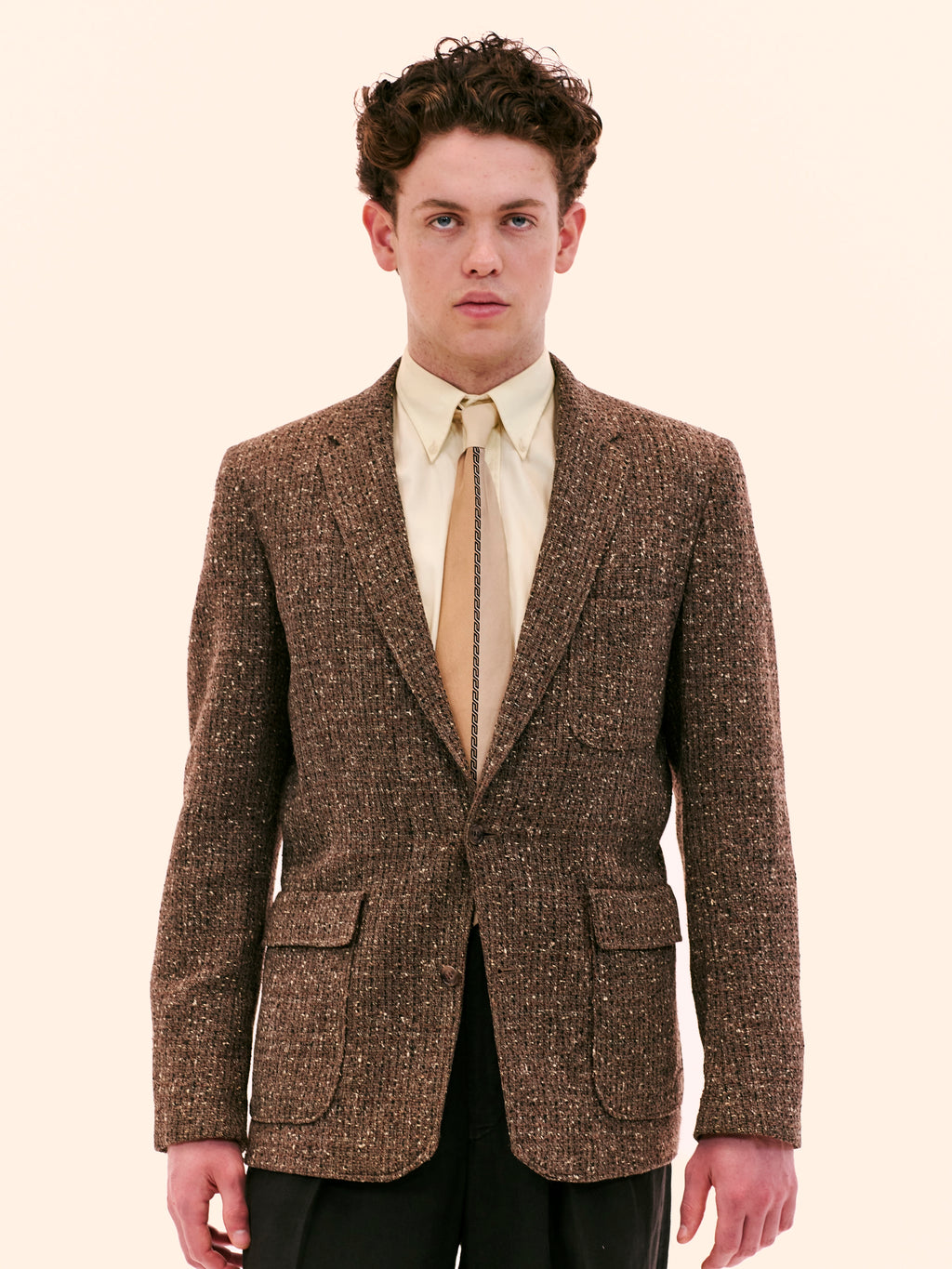 1950'S GENTRY'S BROWN AND GREY TWEED JACKET