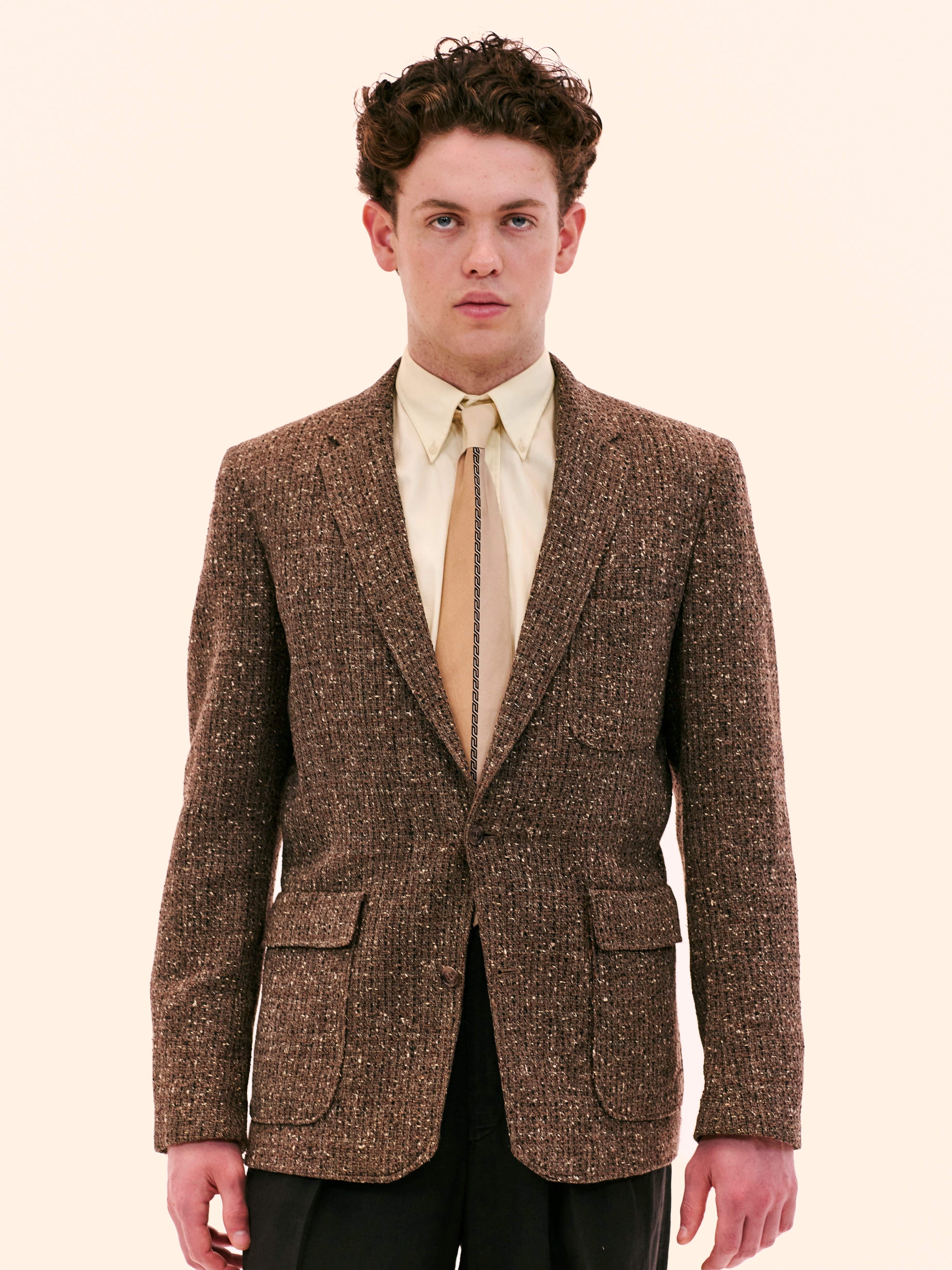 1950'S GENTRY'S BROWN AND GREY TWEED JACKET
