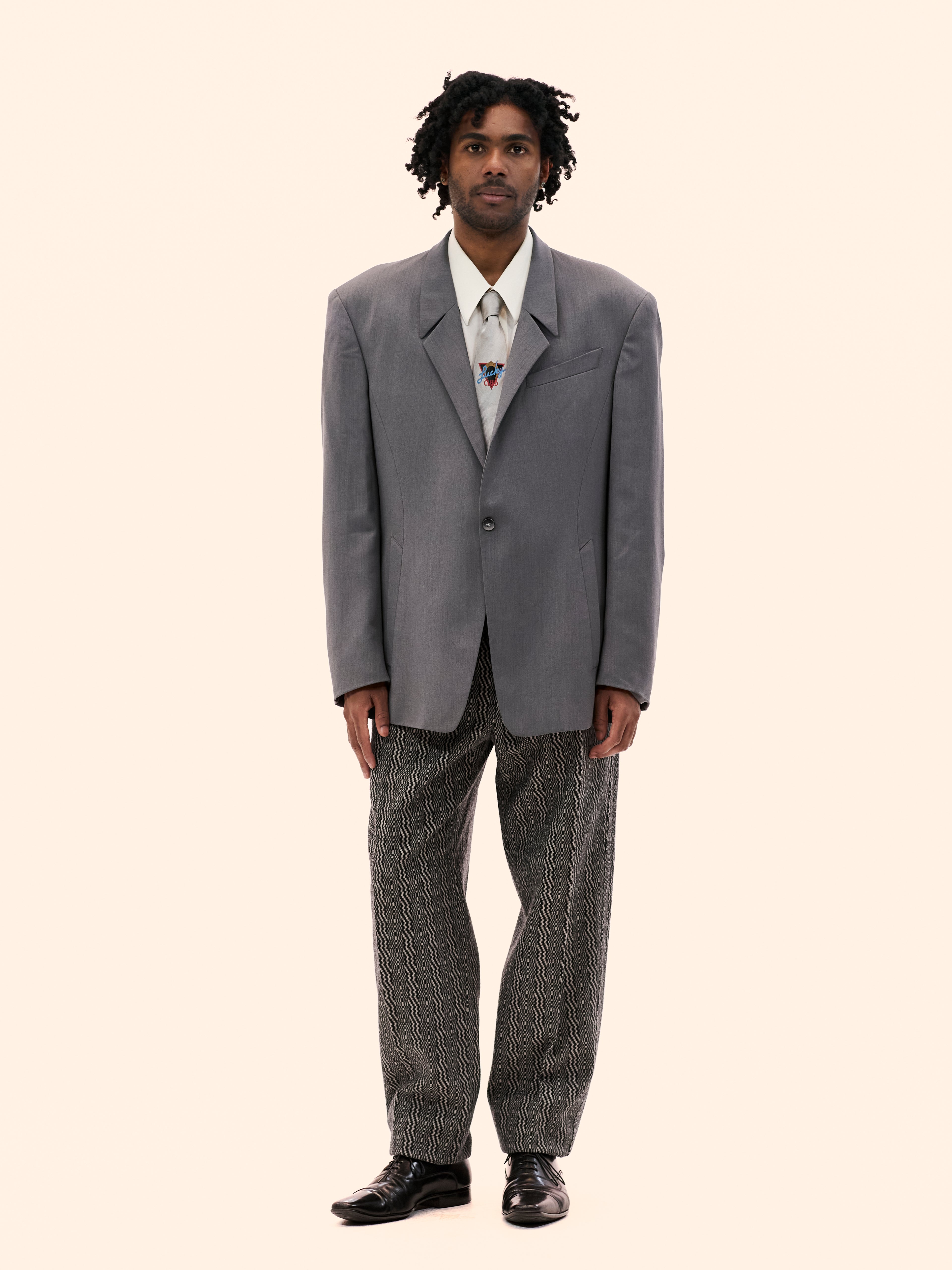 MUGLER GREY OVERSIZED BLAZER