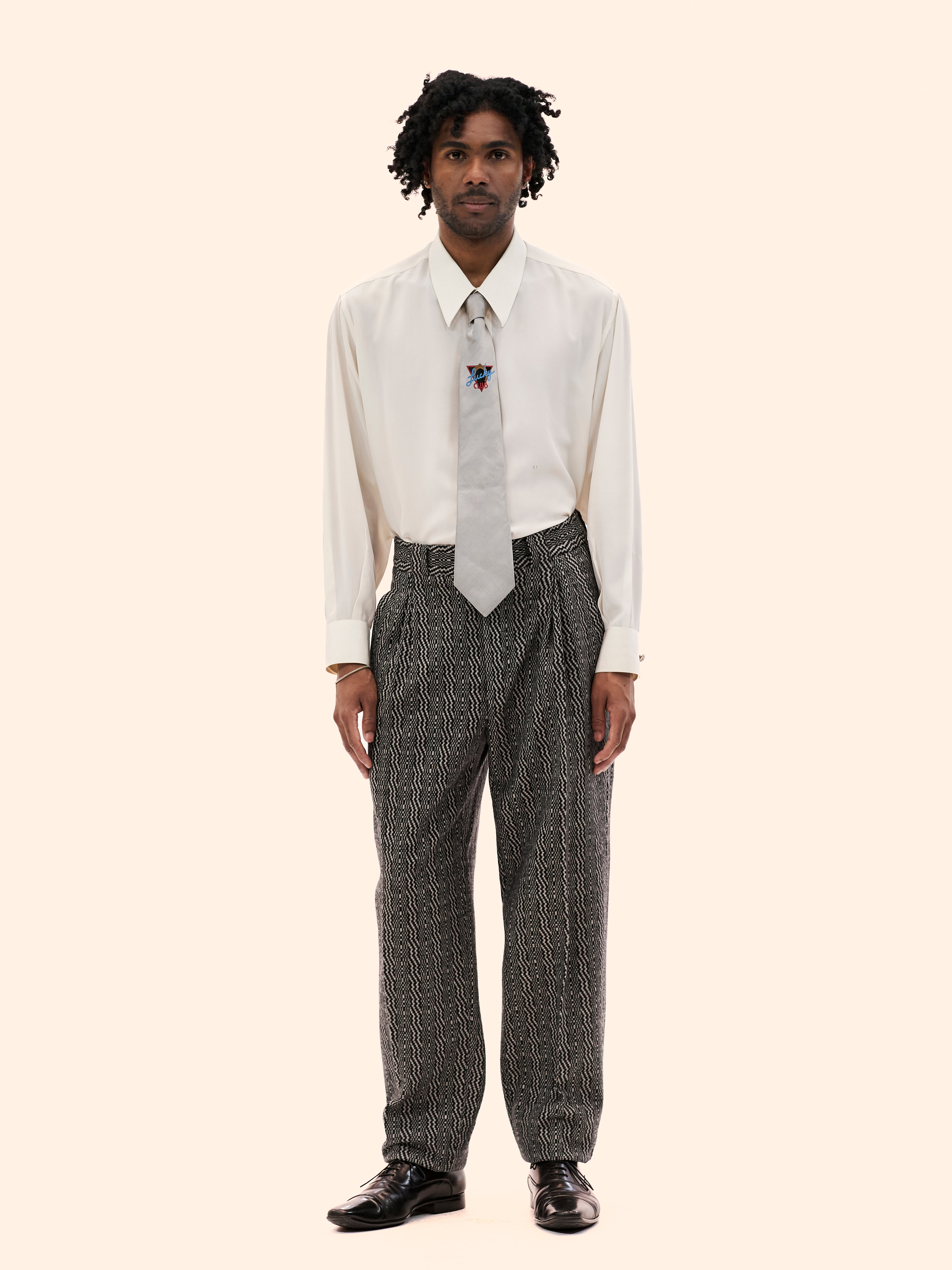 1990'S GIANNI VERSACE HOUNDSTOOH TROUSERS