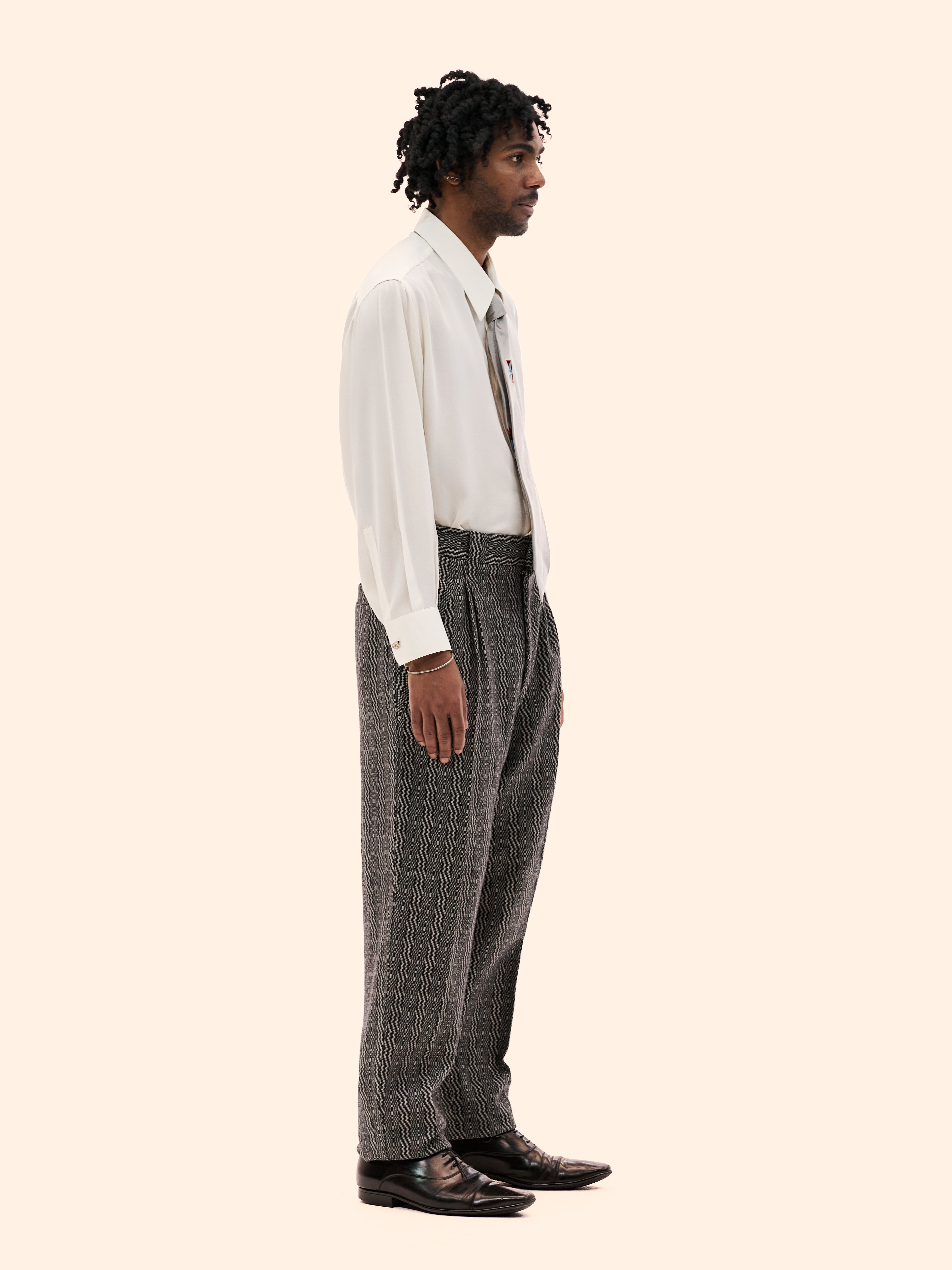 1990'S GIANNI VERSACE HOUNDSTOOH TROUSERS