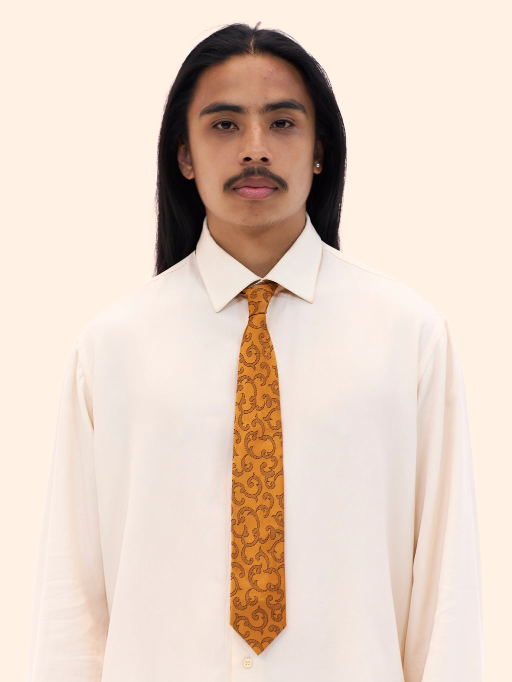 1960S SILK JACQUARD GOLD TIE