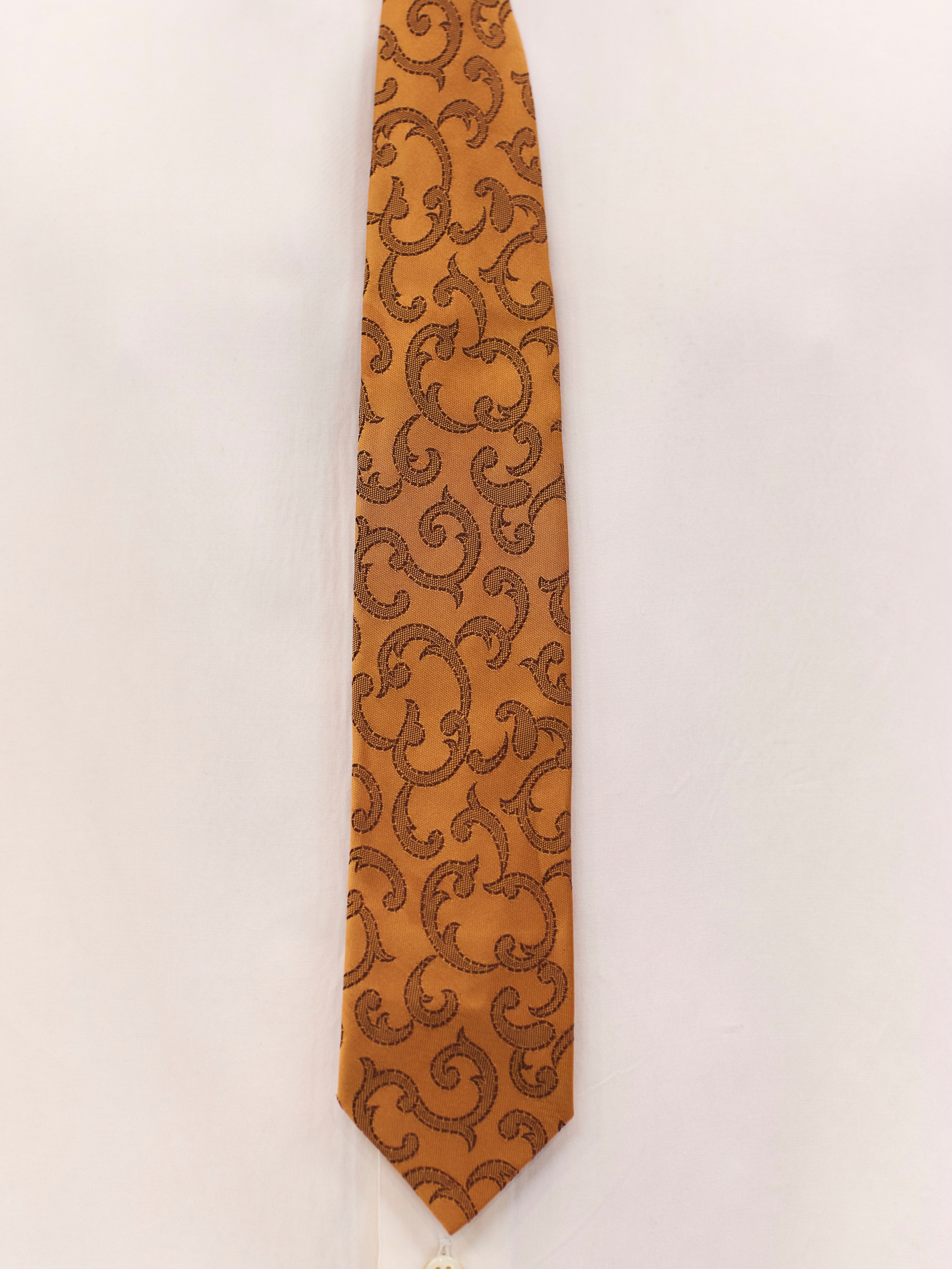 1960S SILK JACQUARD GOLD TIE