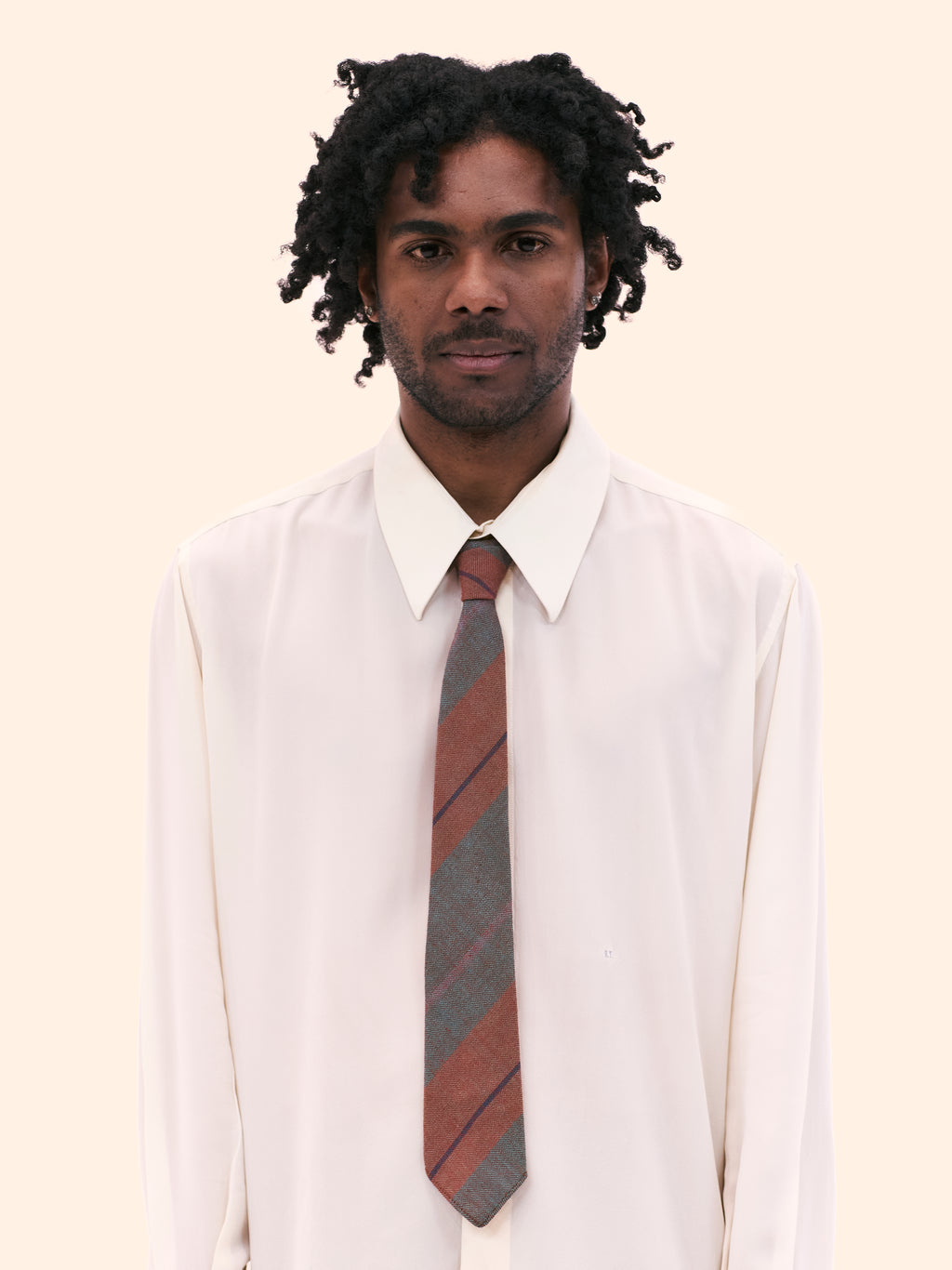 CAMBRIDGE PURE WOOL PINK AND GREY WOVEN TIE