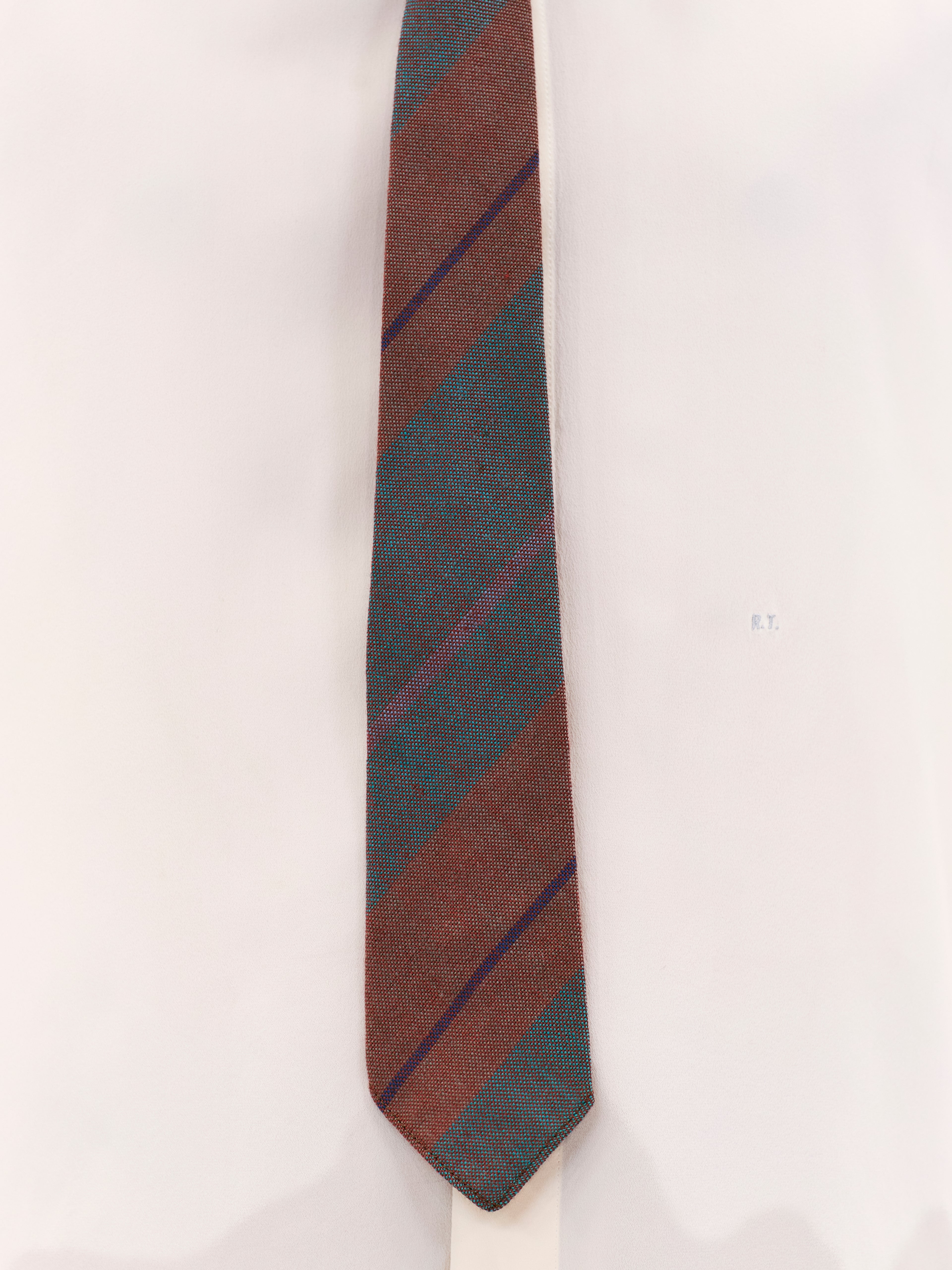 CAMBRIDGE PURE WOOL PINK AND GREY WOVEN TIE