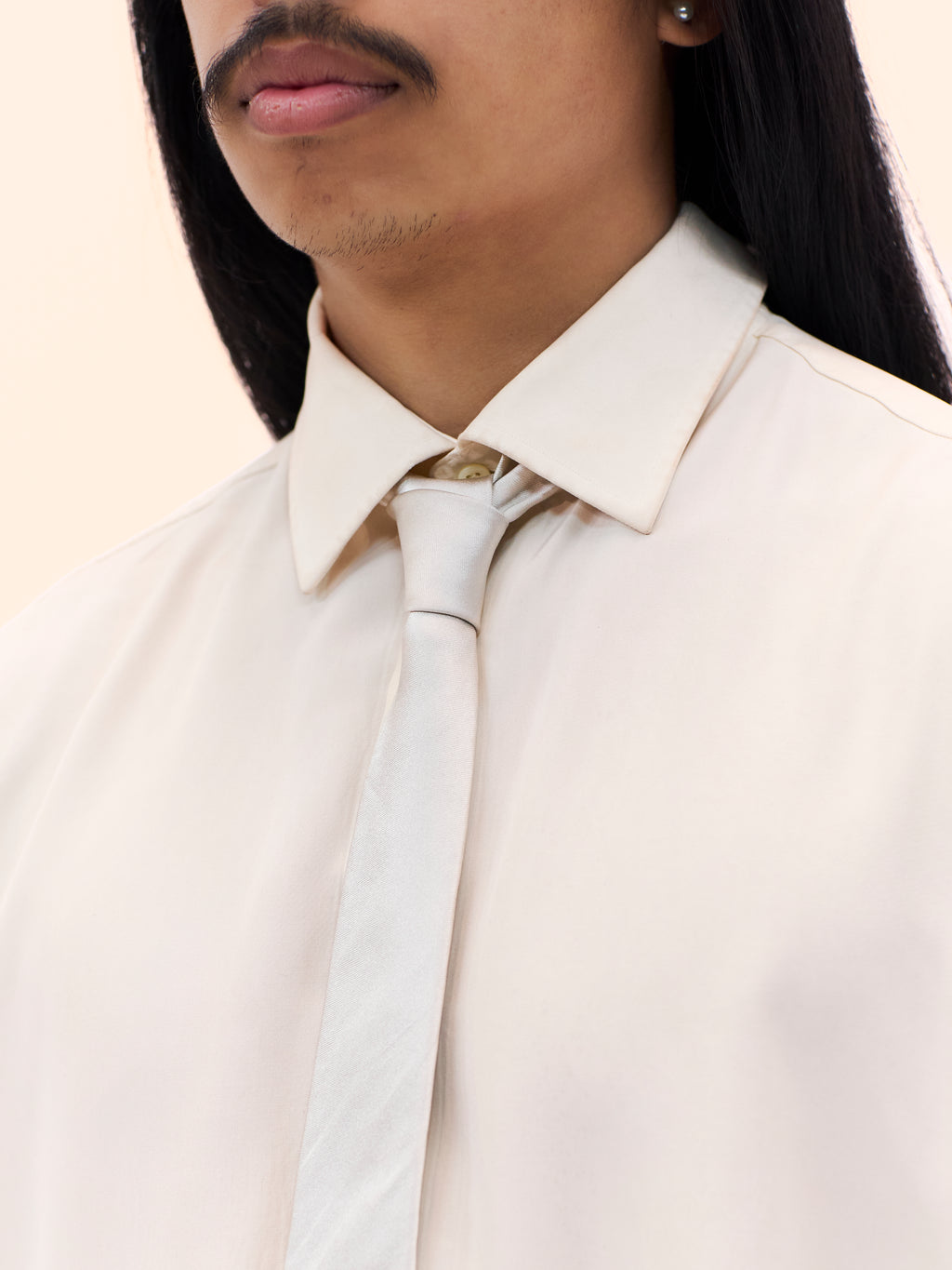 1980S SILVER THIERRY MUGLER TIE 