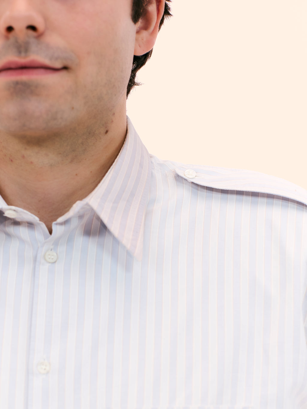 GIORGIO ARMANI DOUBLE STRIPED EPAULETTE SHIRT