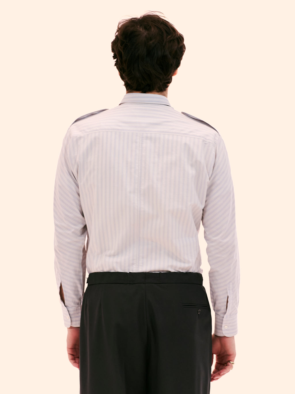 GIORGIO ARMANI DOUBLE STRIPED EPAULETTE SHIRT