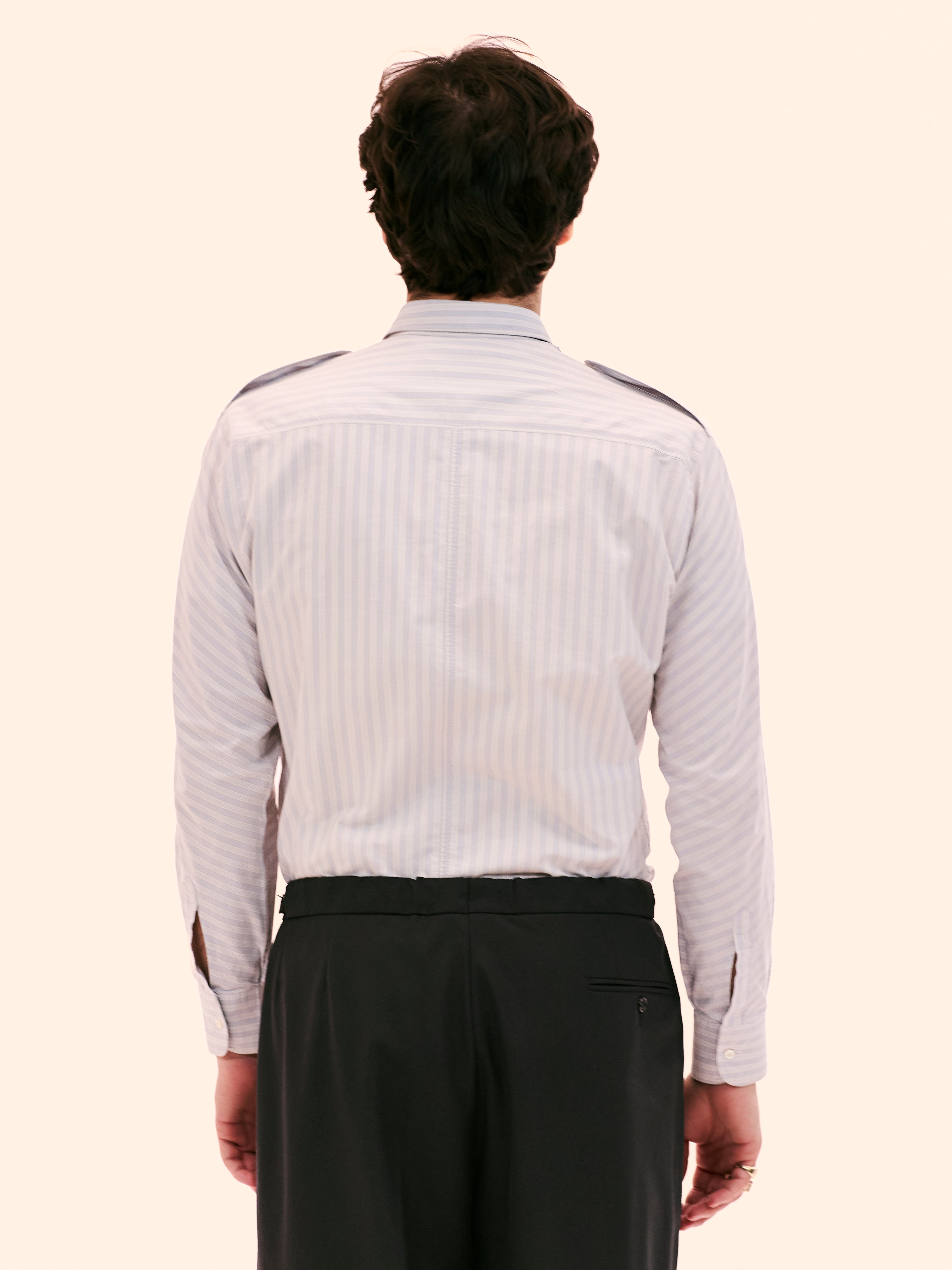 GIORGIO ARMANI DOUBLE STRIPED EPAULETTE SHIRT