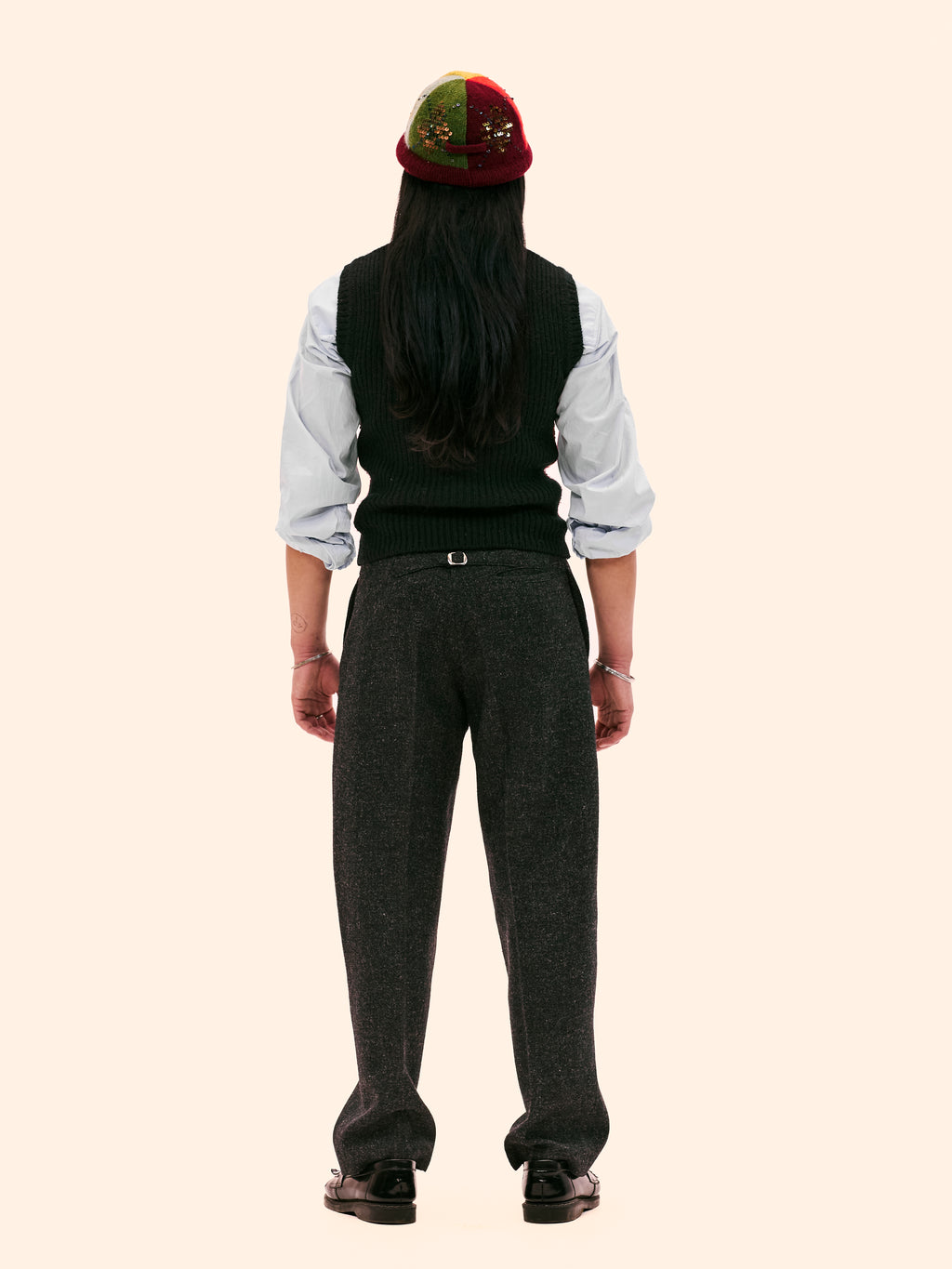 AW99-00 JEAN PAUL GAULTIER KNITTED ARGYLE SWEATER VEST AND HAT