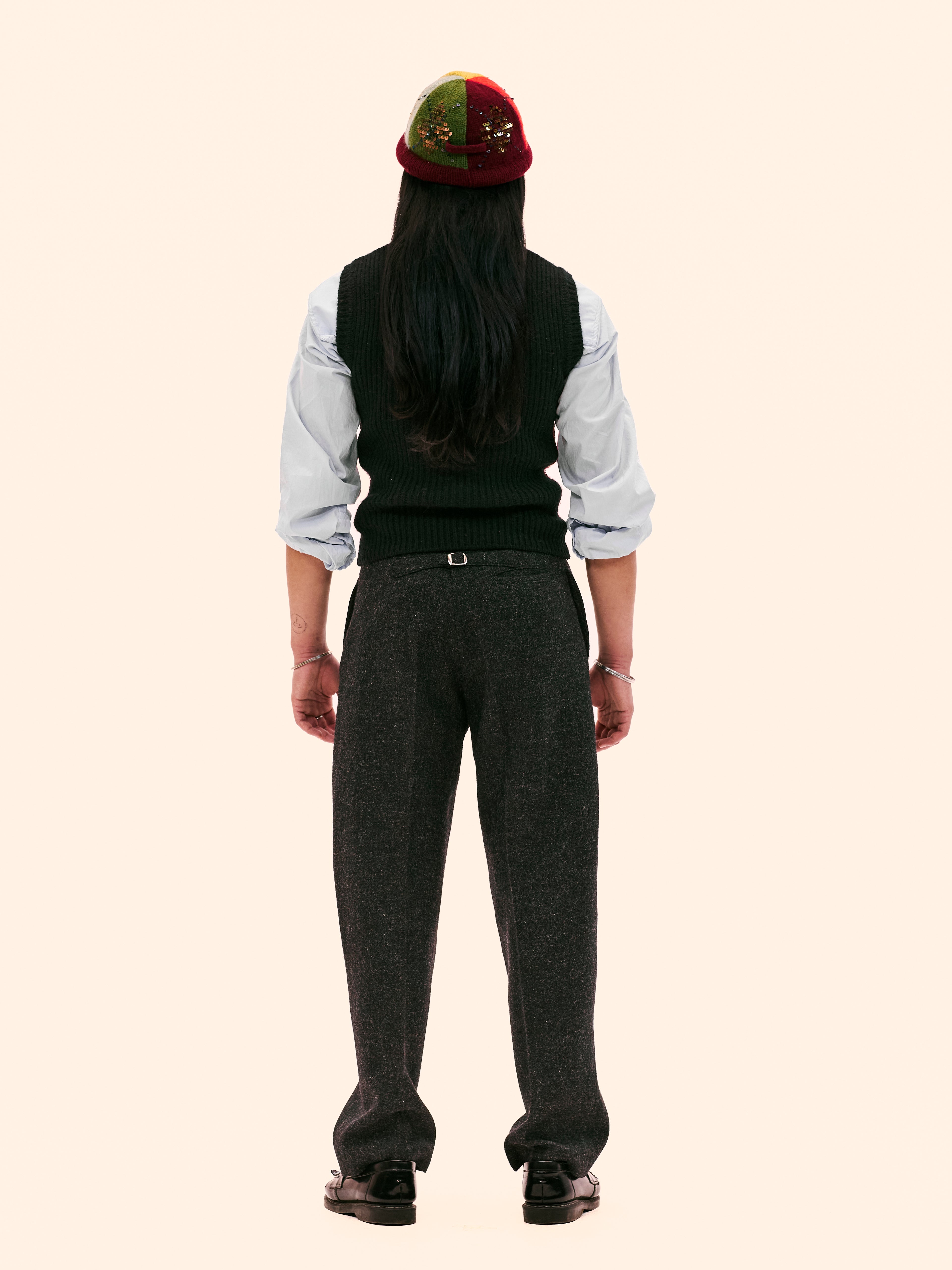 AW99-00 JEAN PAUL GAULTIER KNITTED ARGYLE SWEATER VEST AND HAT