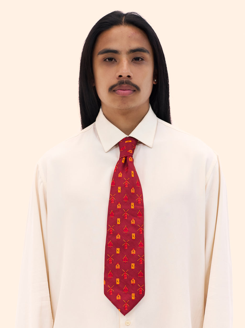 YVES SAINT LAURENT BIRD HOUSE TIE