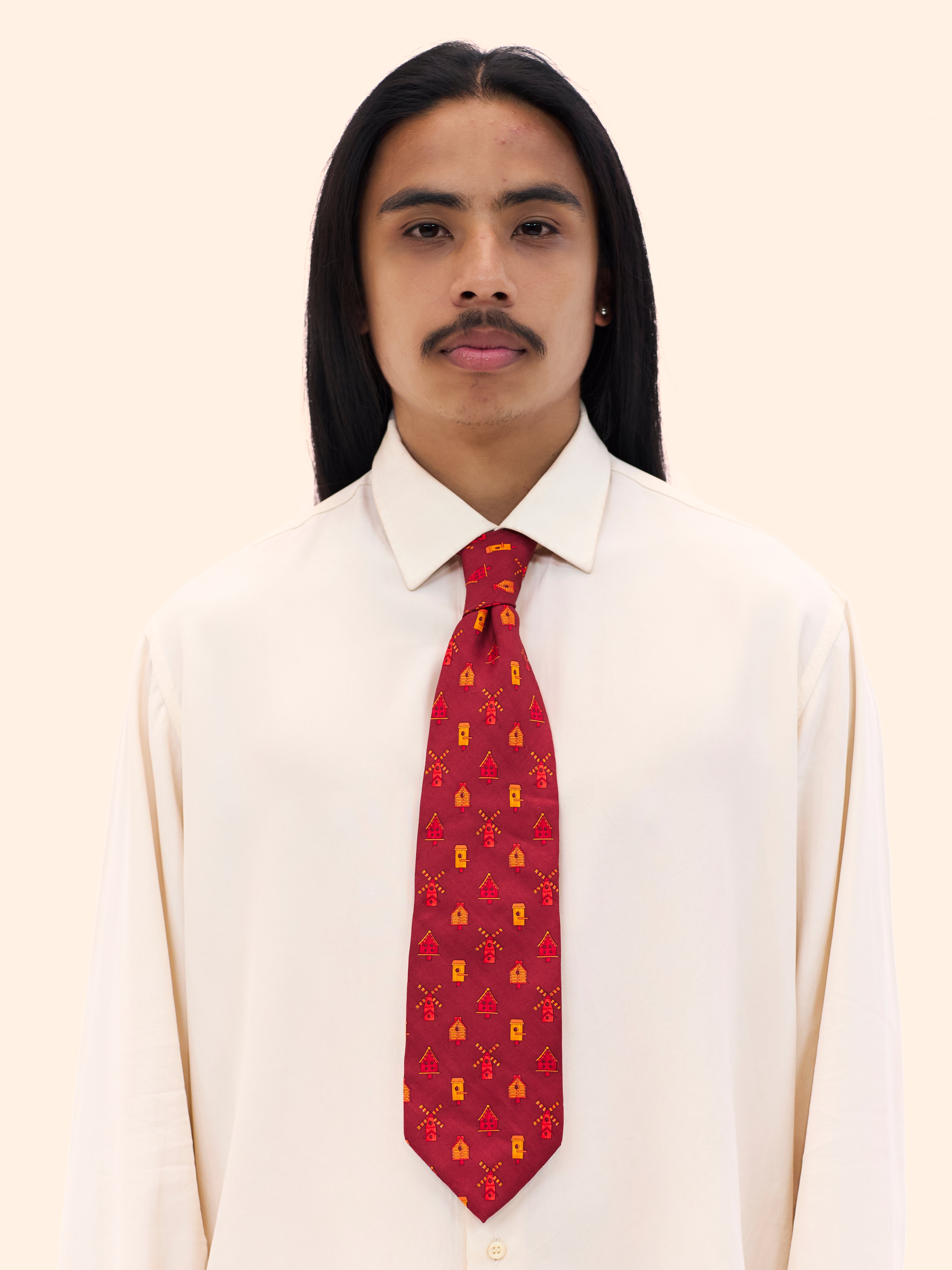 YVES SAINT LAURENT BIRD HOUSE TIE