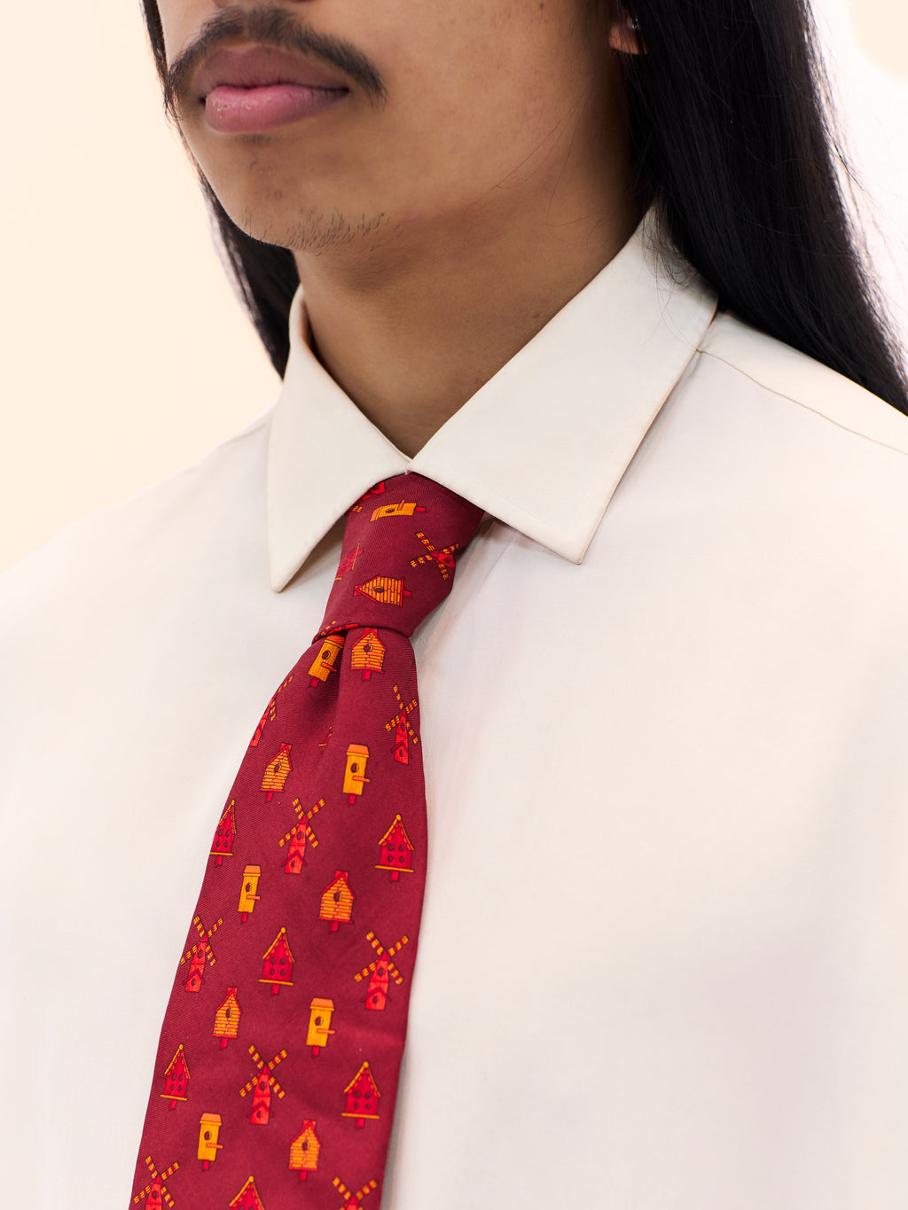 YVES SAINT LAURENT BIRD HOUSE TIE