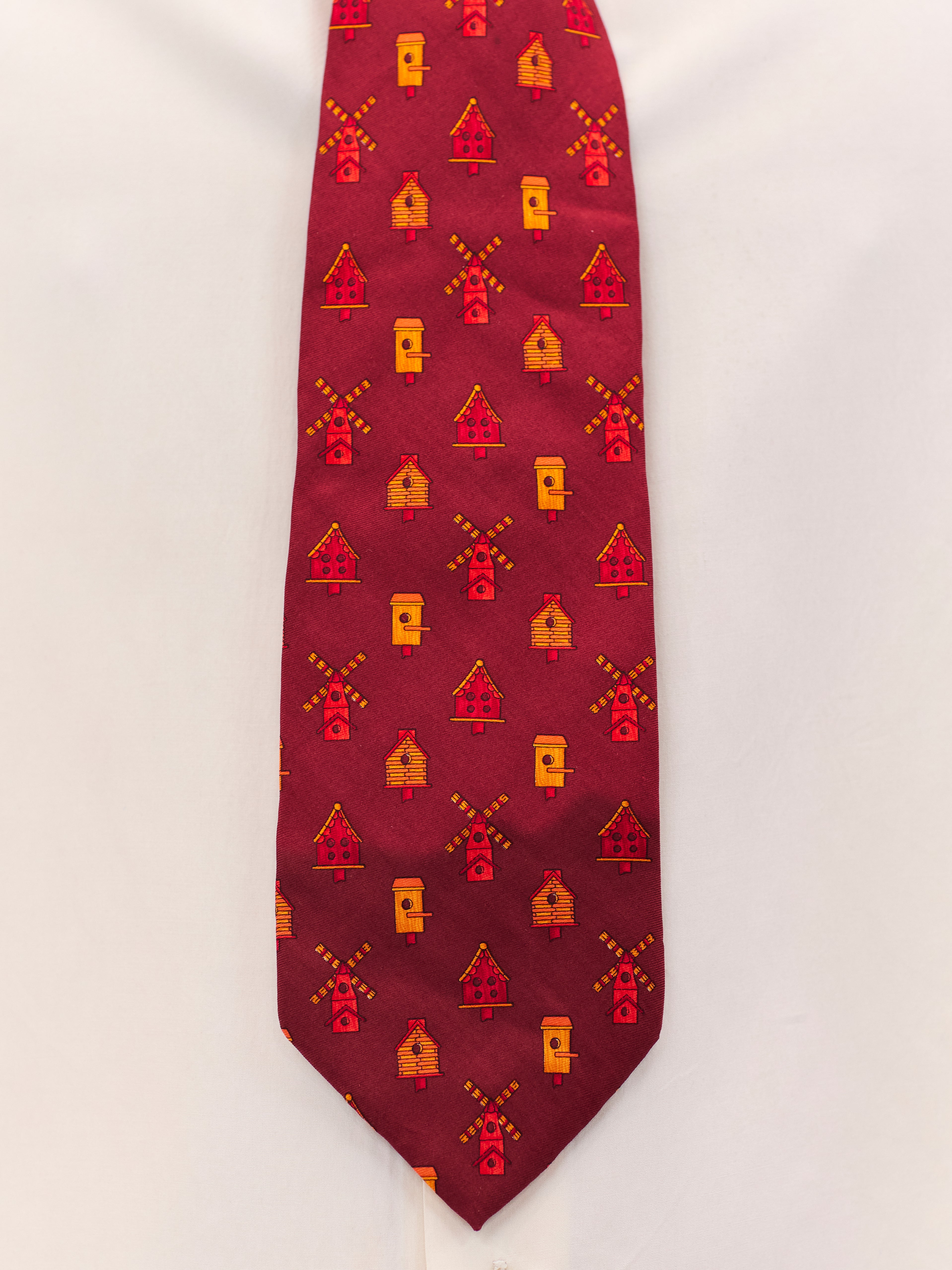 YVES SAINT LAURENT BIRD HOUSE TIE