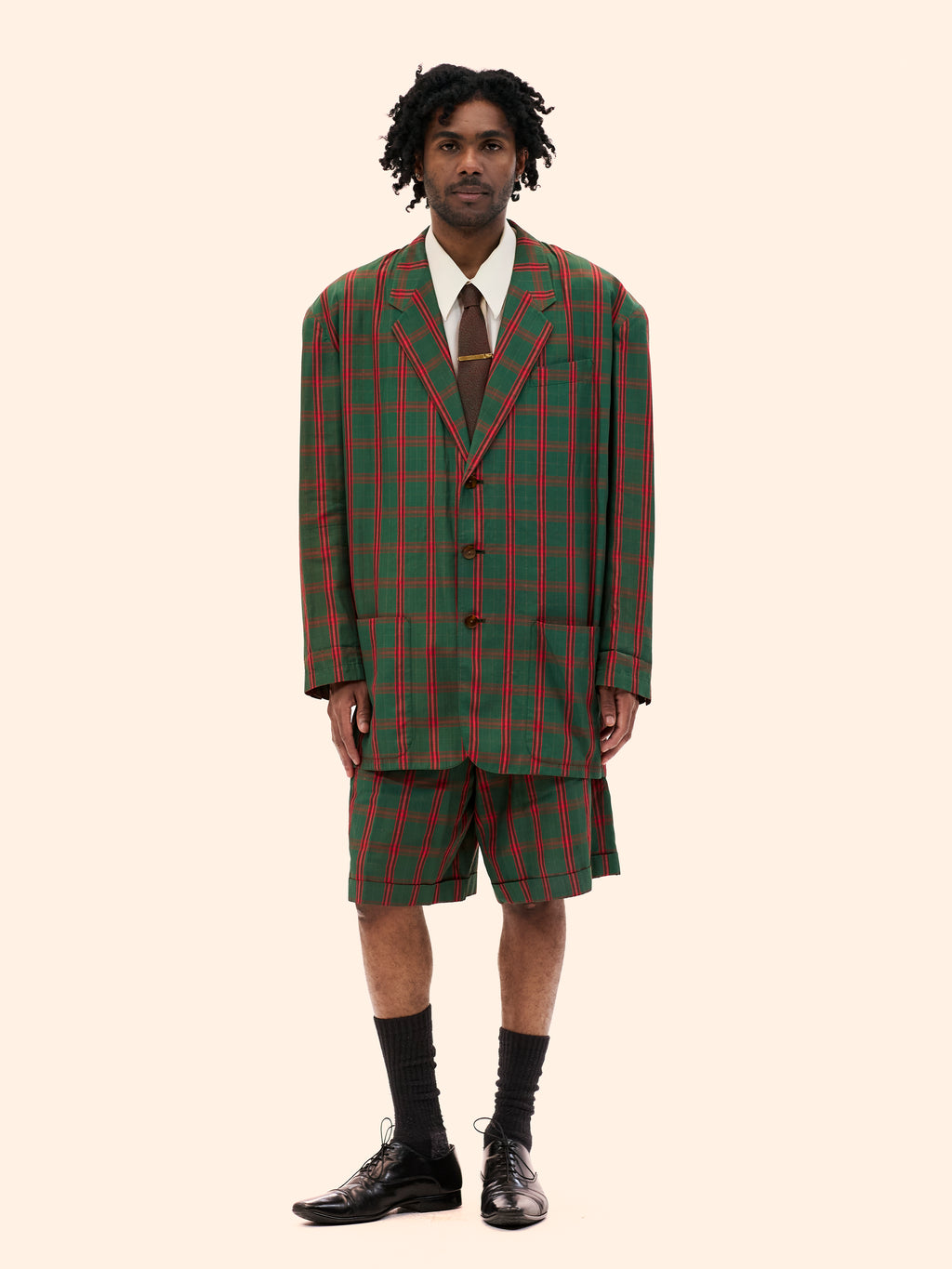 SS86 JEAN PAUL GAULTIER TARTAN SHORT SUIT