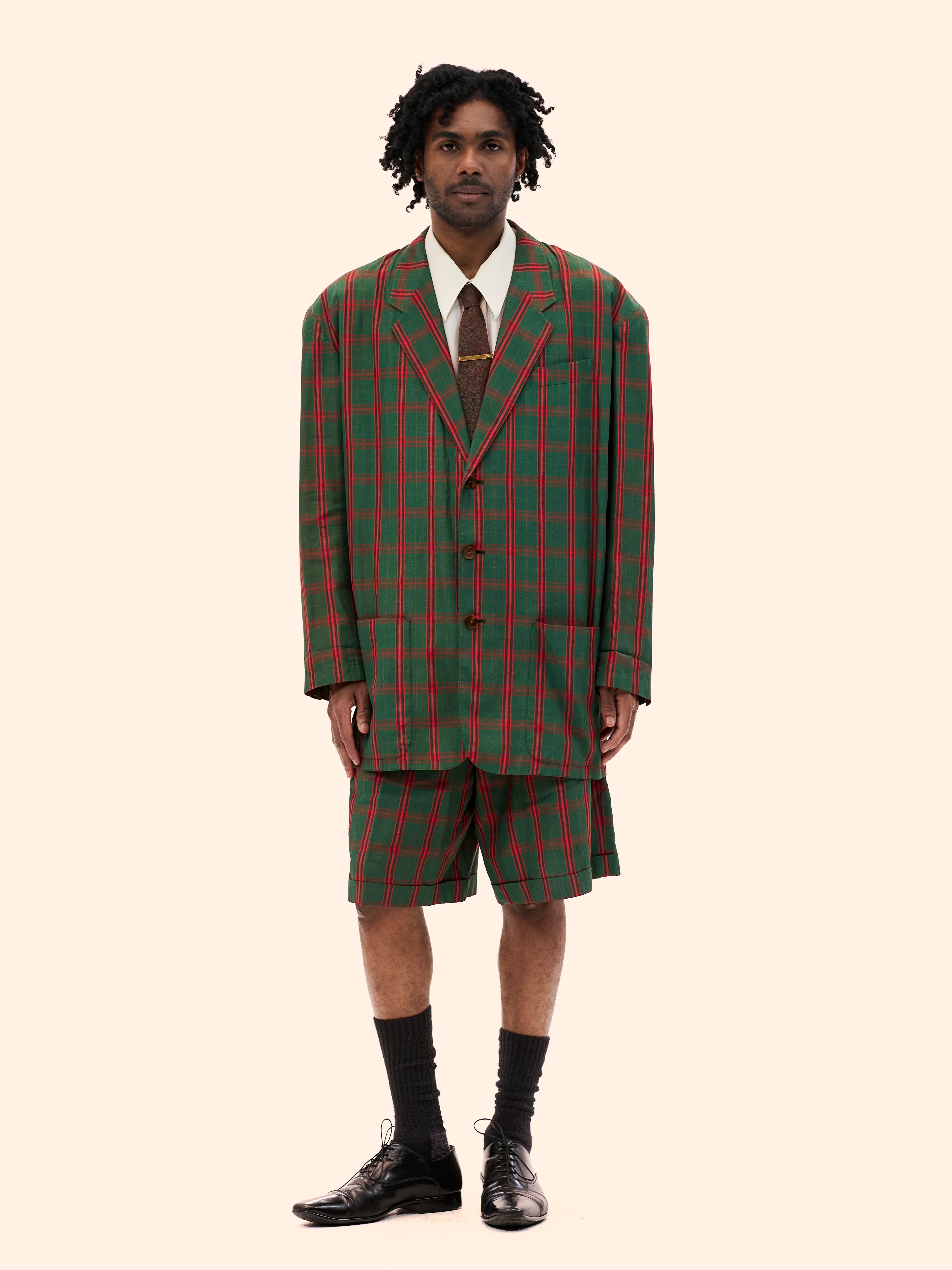 SS86 JEAN PAUL GAULTIER TARTAN SHORT SUIT