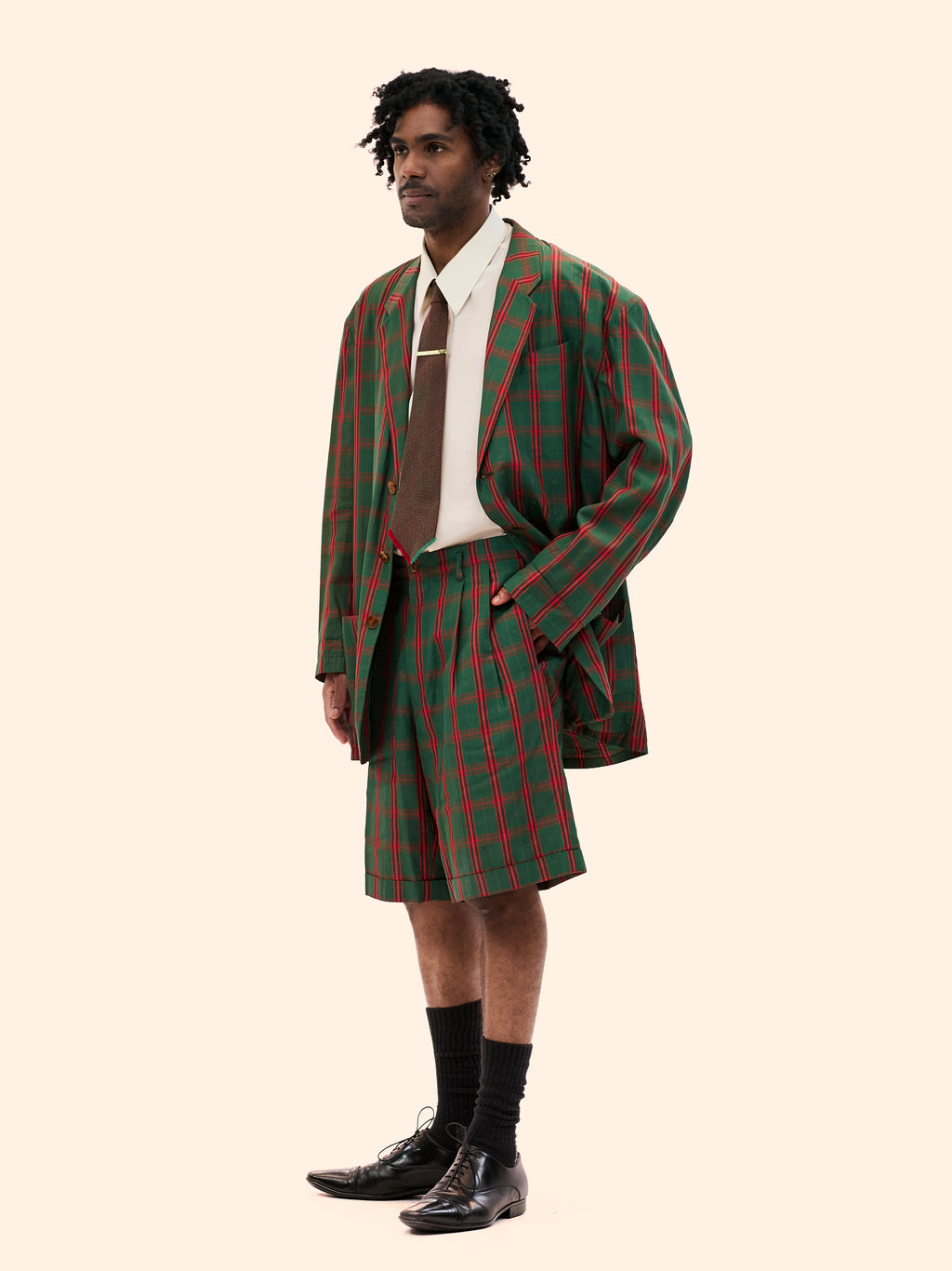 SS86 JEAN PAUL GAULTIER TARTAN SHORT SUIT