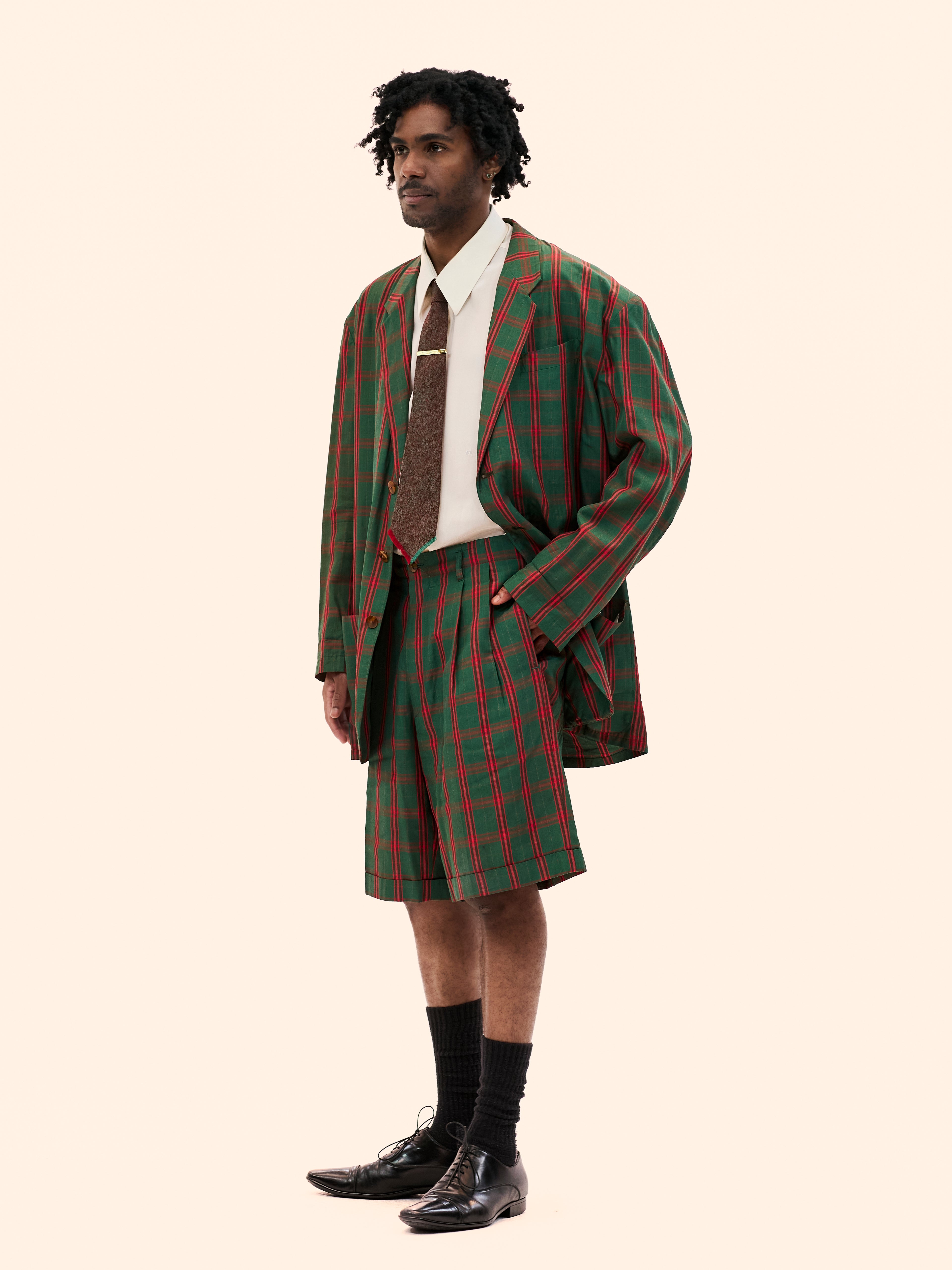 SS86 JEAN PAUL GAULTIER TARTAN SHORT SUIT