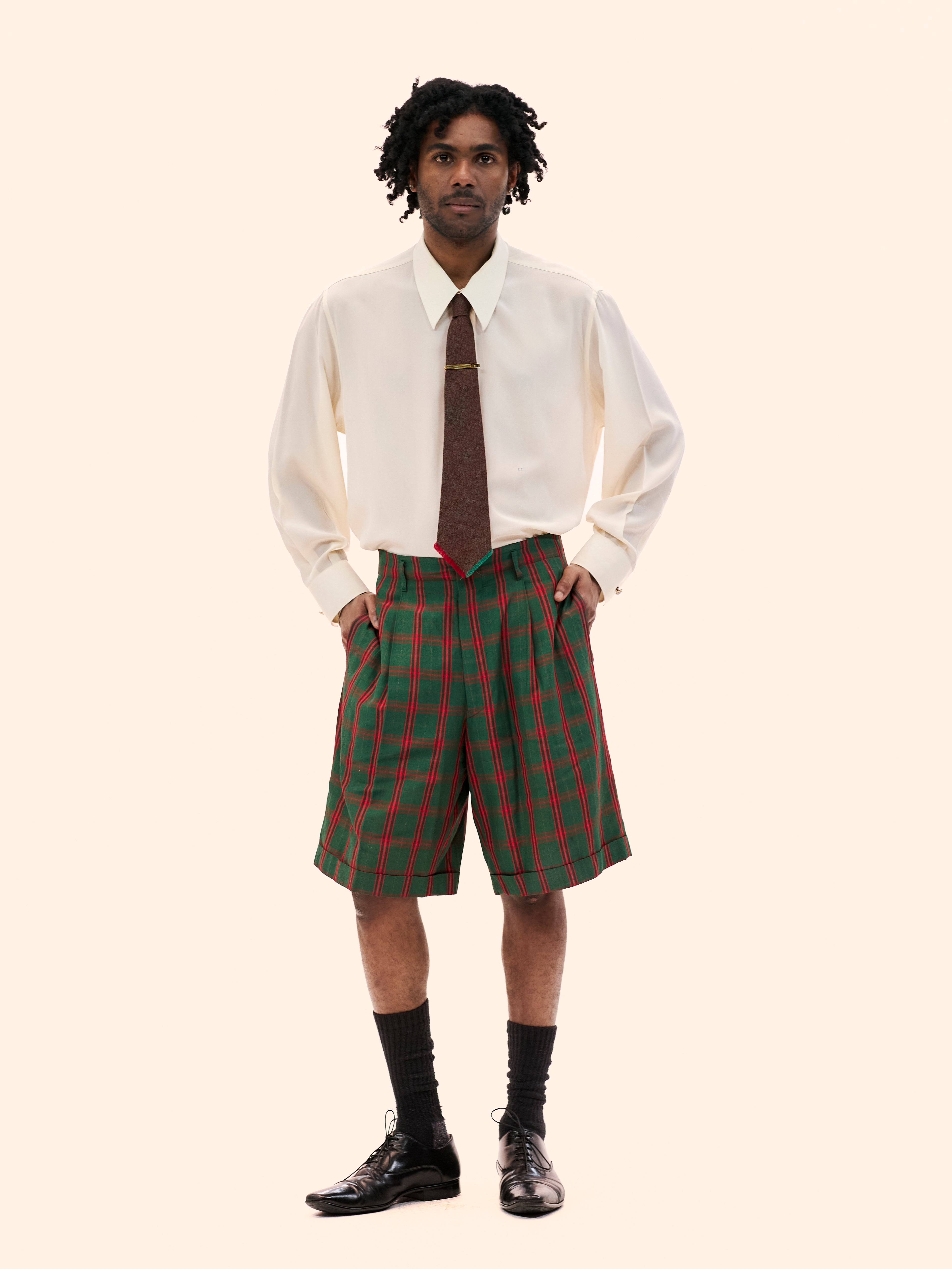 SS86 JEAN PAUL GAULTIER TARTAN SHORT SUIT