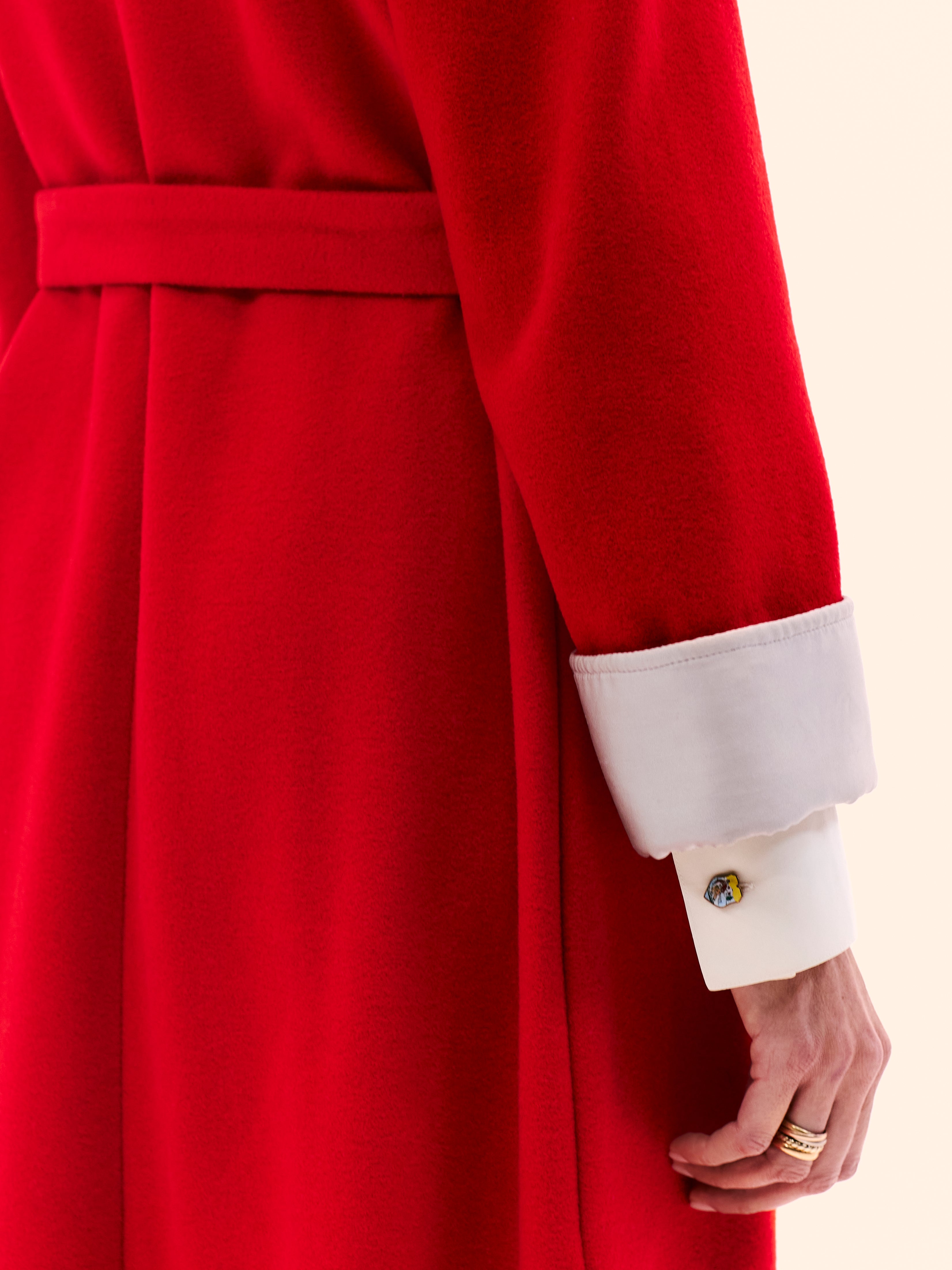 1980'S CHLOE BY KARL LAGERFELD READY TO WEAR LONG RED WOOL COAT