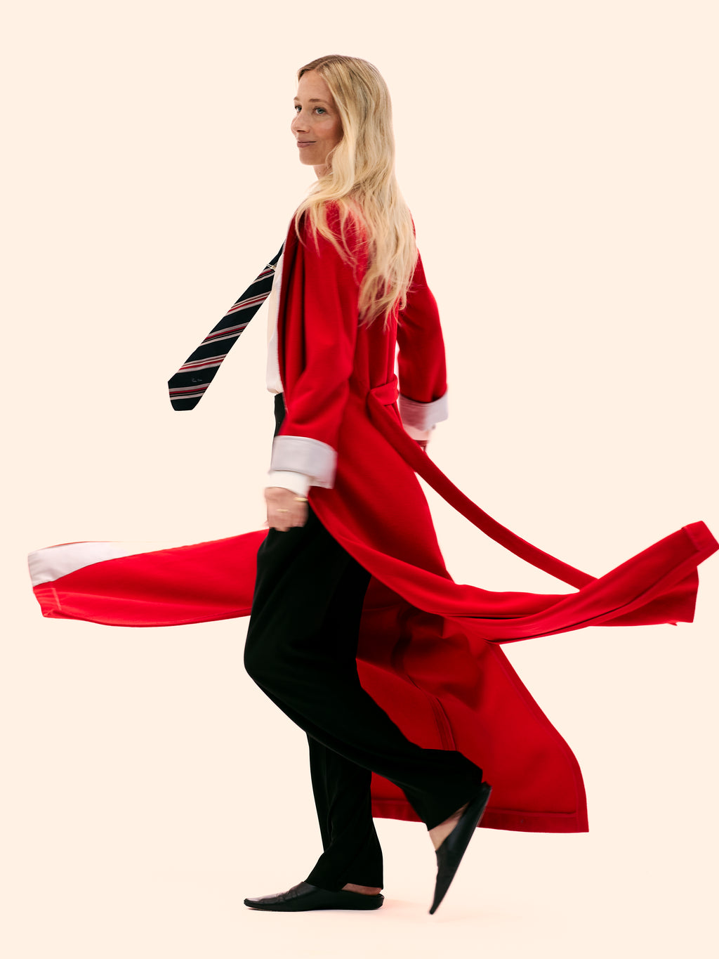 1980'S CHLOE BY KARL LAGERFELD READY TO WEAR LONG RED WOOL COAT