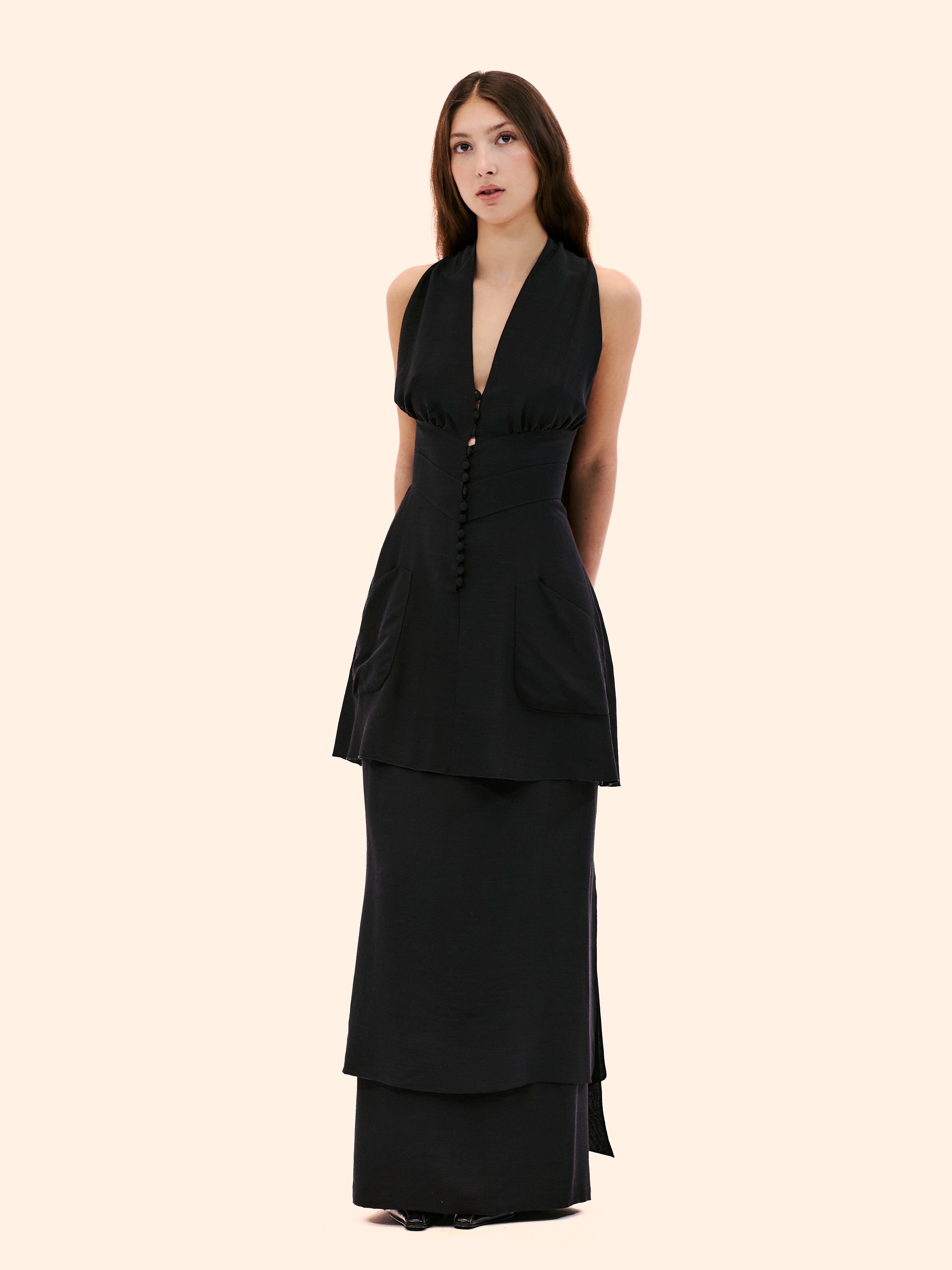 1990'S Chloé BY KARL LAGERFELD BLACK SKIRT ENSEMBLE