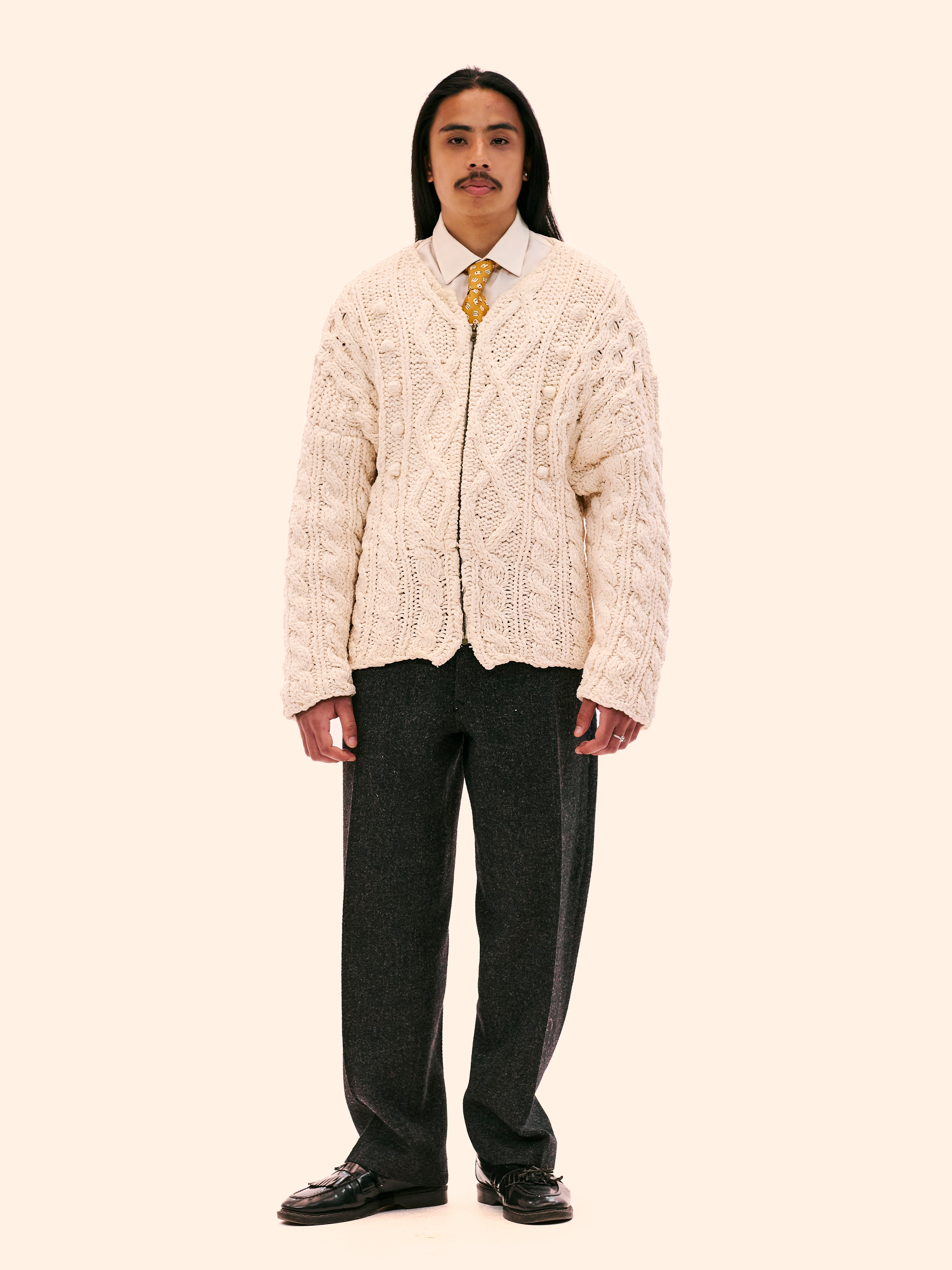 AW85-86 JEAN PAUL GAULTIER KNITTED CHENILLE CARDIGAN