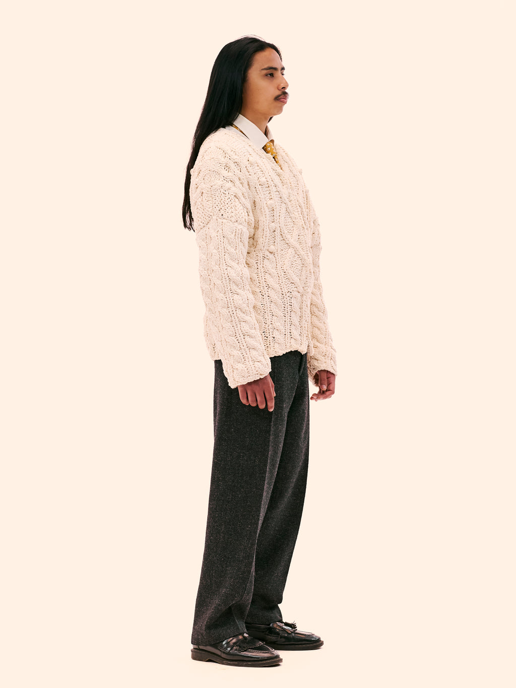 AW85-86 JEAN PAUL GAULTIER KNITTED CHENILLE CARDIGAN