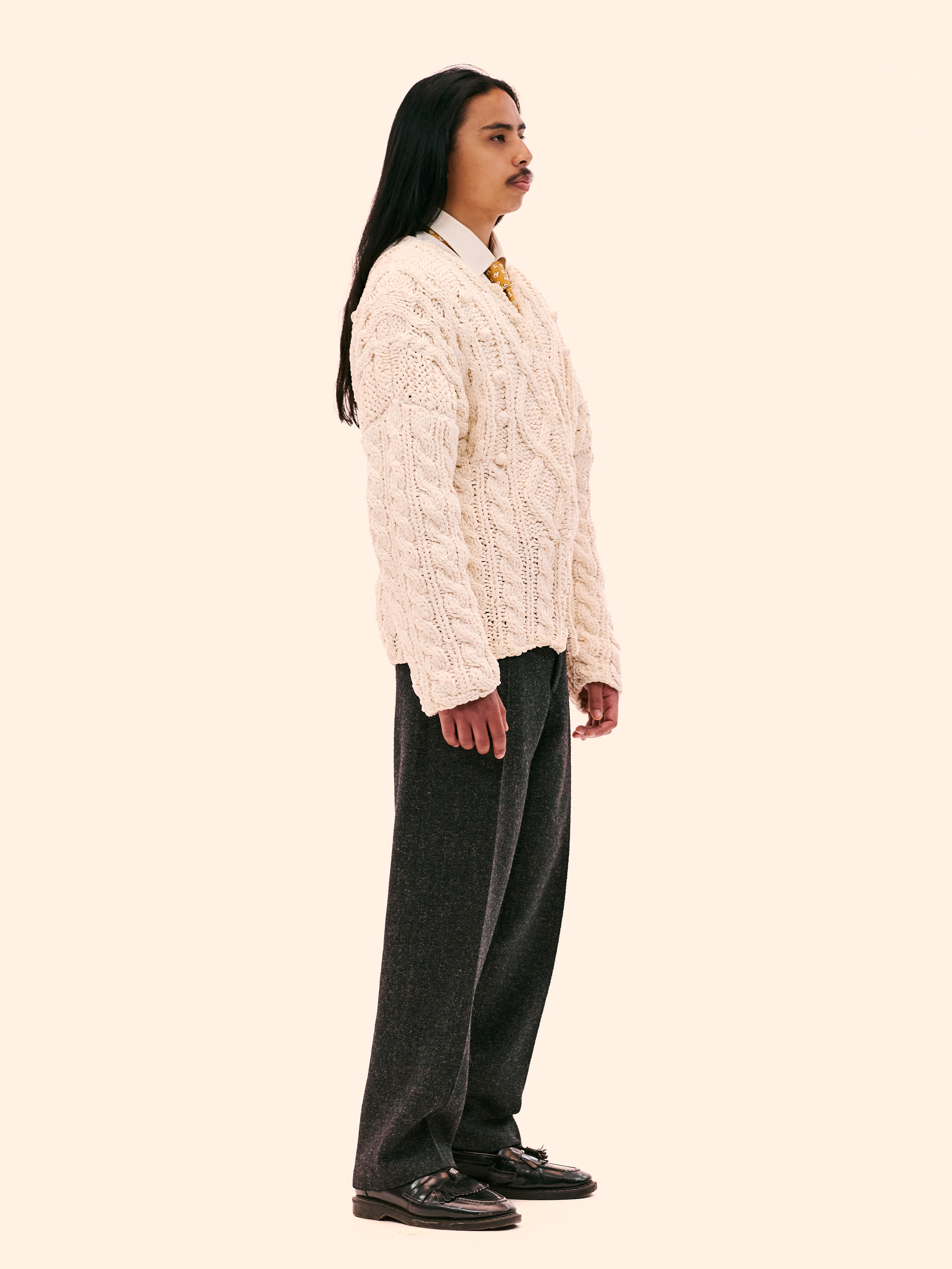 AW85-86 JEAN PAUL GAULTIER KNITTED CHENILLE CARDIGAN