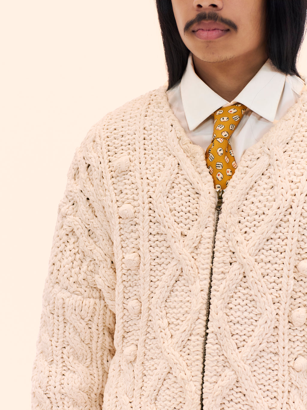 AW85-86 JEAN PAUL GAULTIER KNITTED CHENILLE CARDIGAN