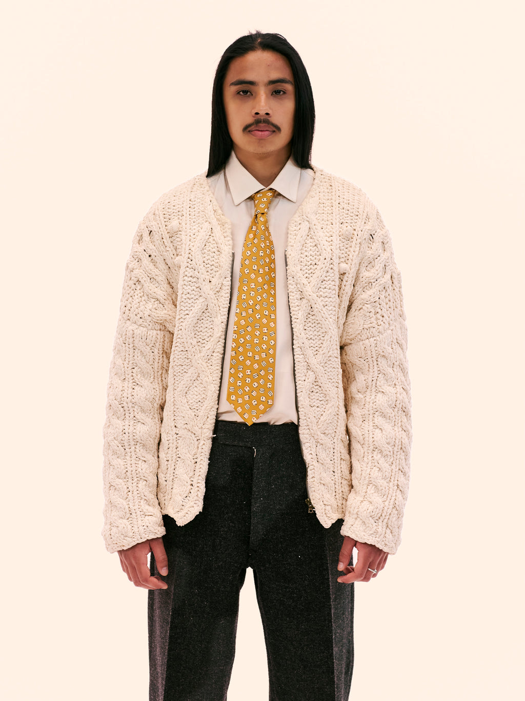 AW85-86 JEAN PAUL GAULTIER KNITTED CHENILLE CARDIGAN