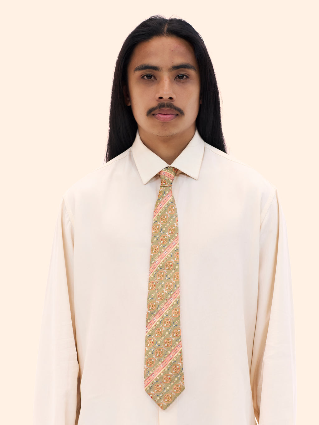 GIANNI VERSACE JACQUARD GEOMETRIC TIE