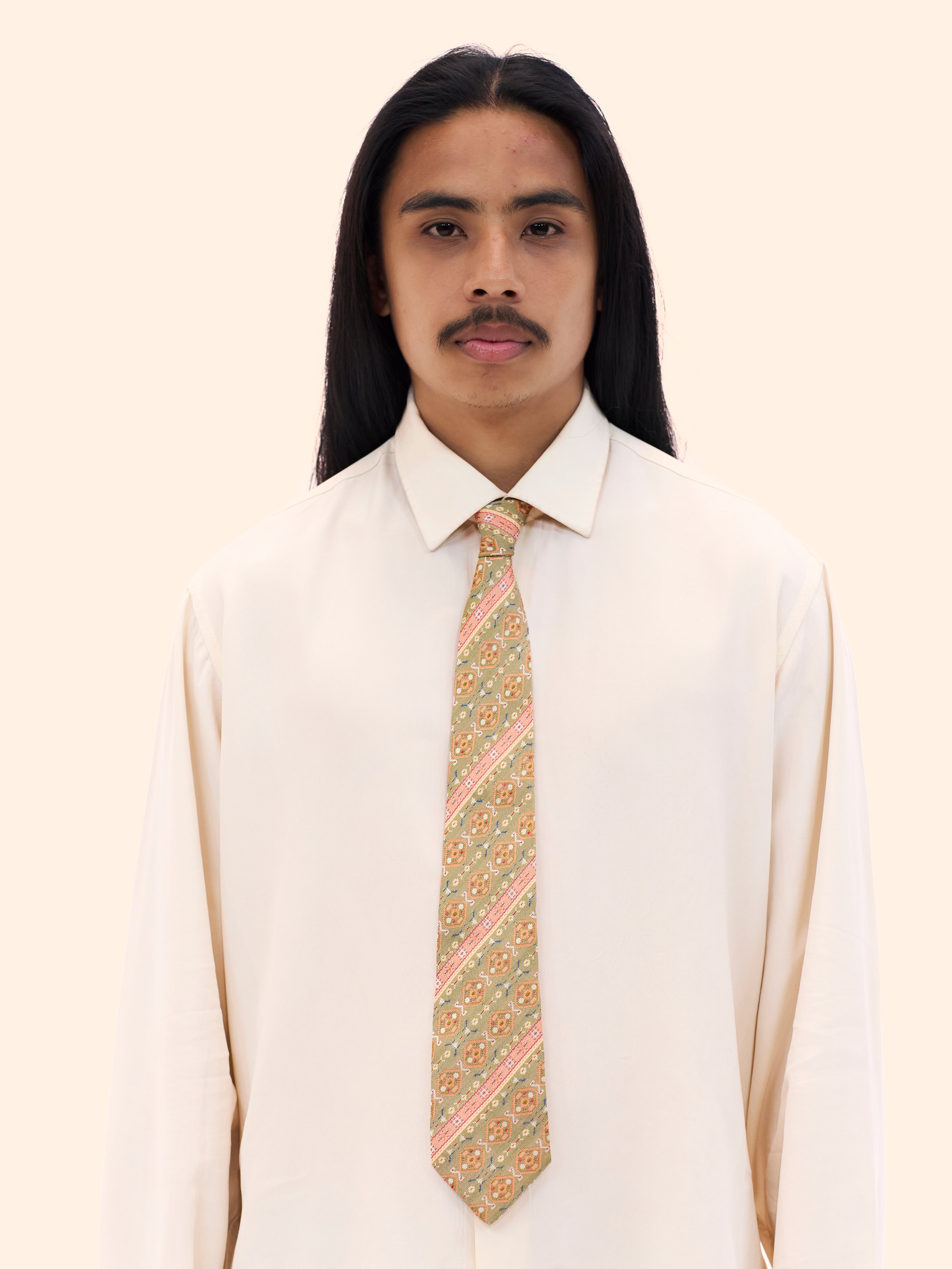 GIANNI VERSACE JACQUARD GEOMETRIC TIE