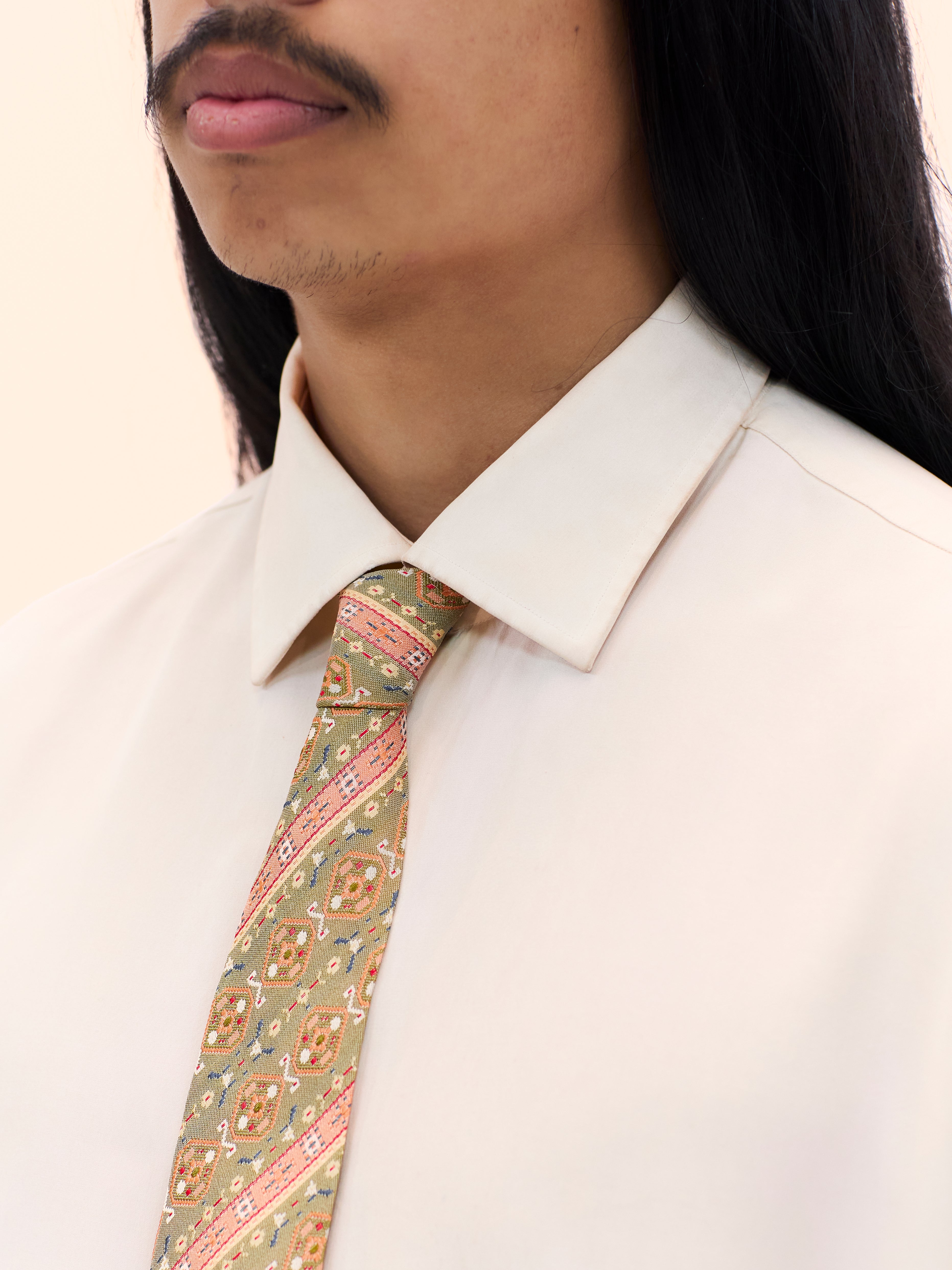 GIANNI VERSACE JACQUARD GEOMETRIC TIE